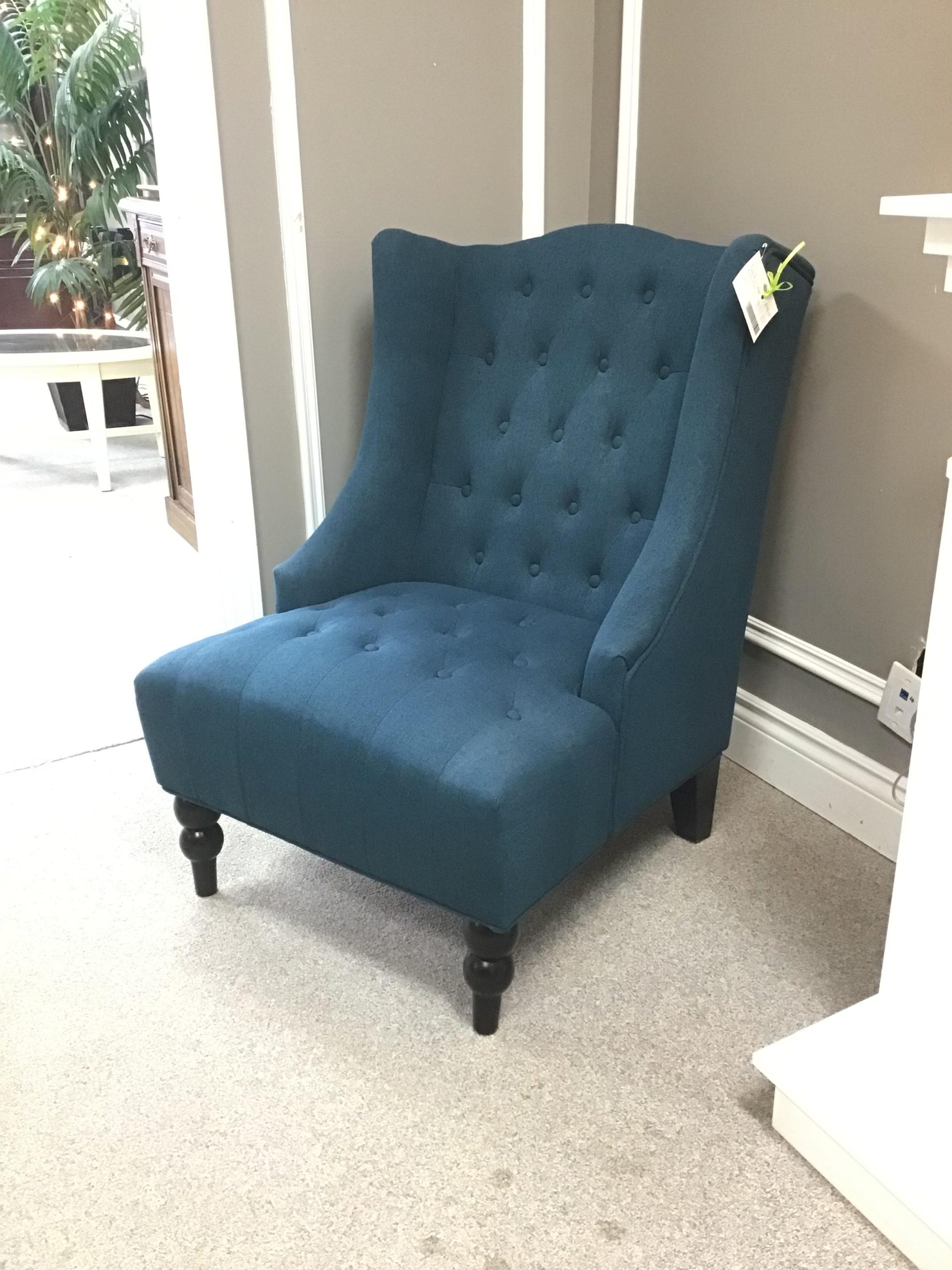 Deep Blue Tufted Accent Chair