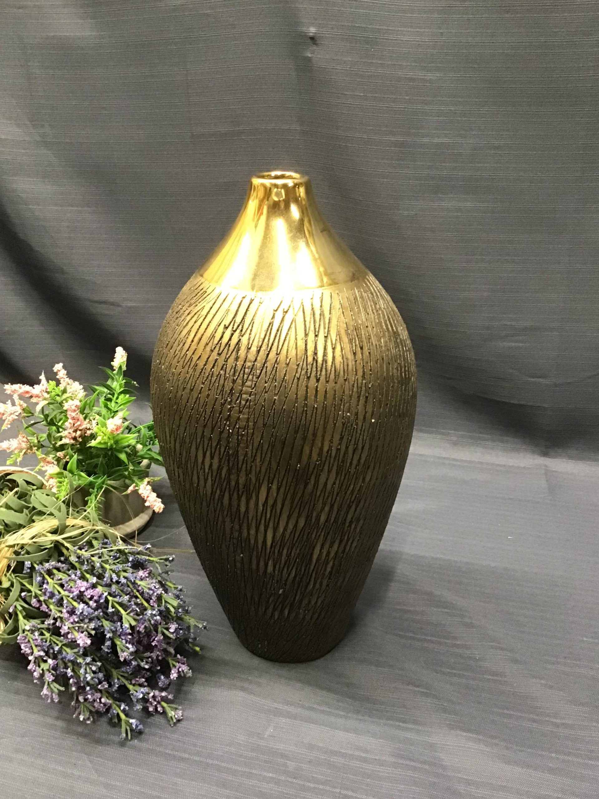 Etched Gold Vase