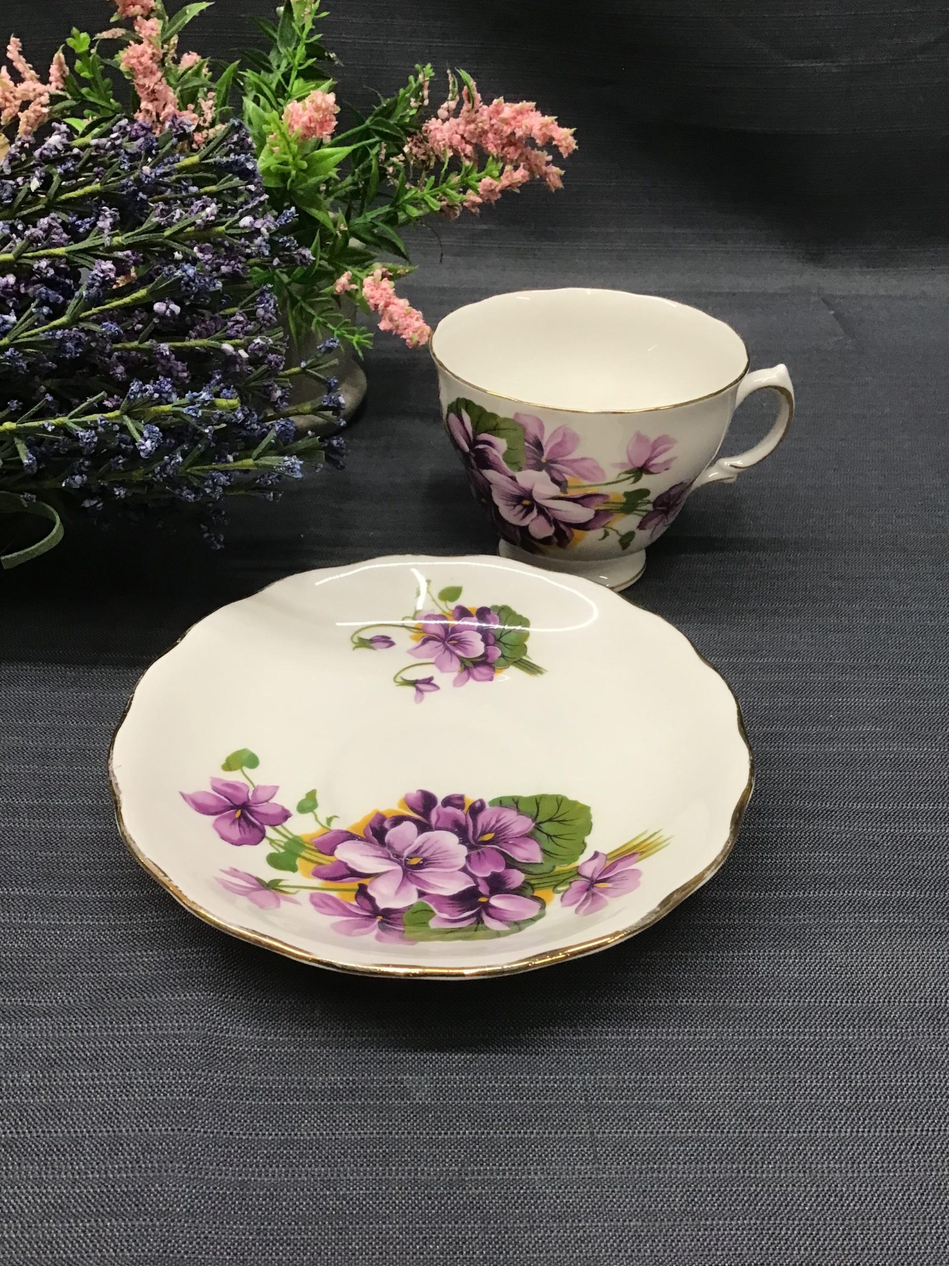 ROYAL VALE Cup & Saucer “Painted Tongue” Flower