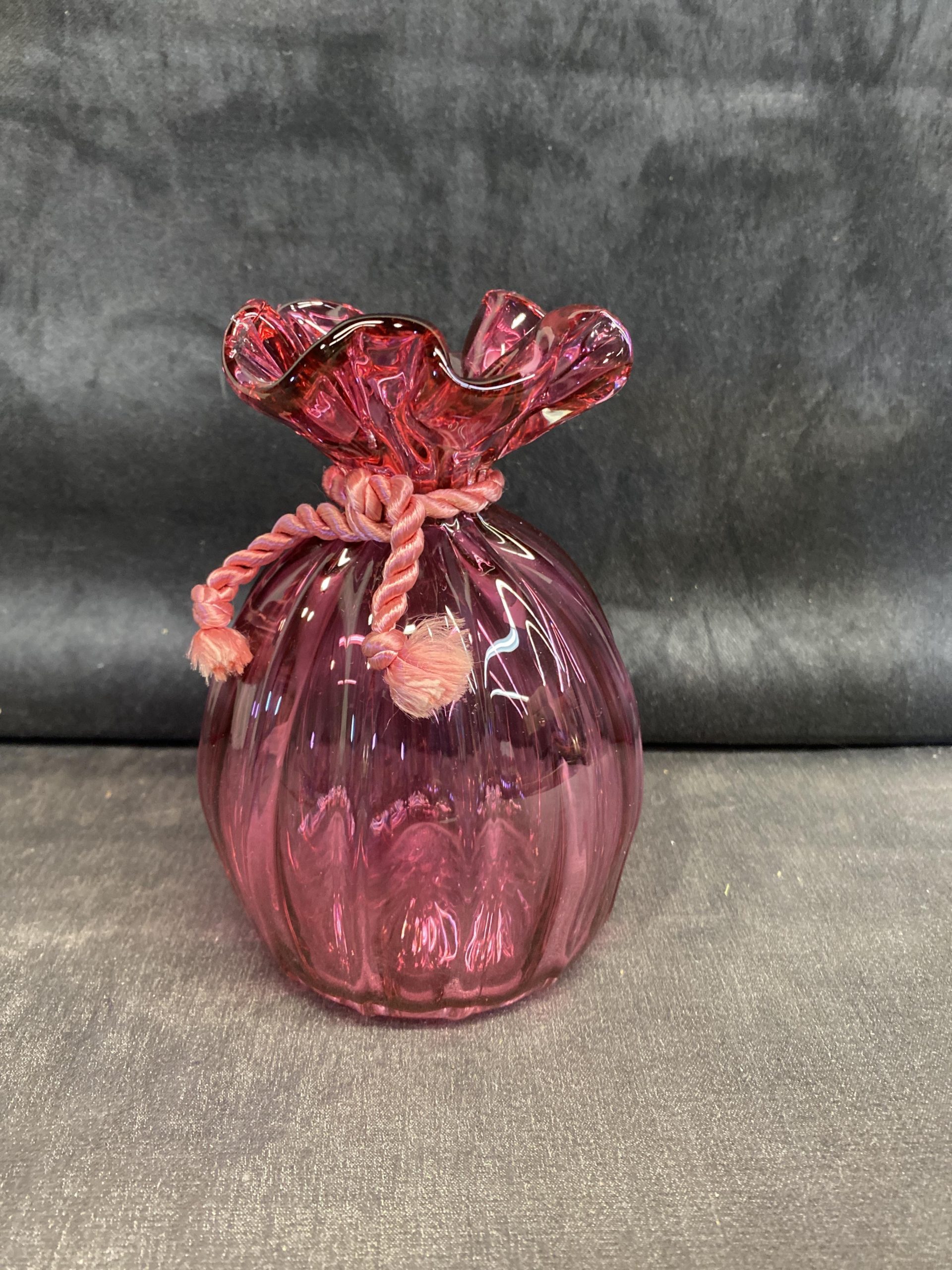 Hand Blown Cranberry Glass Vase