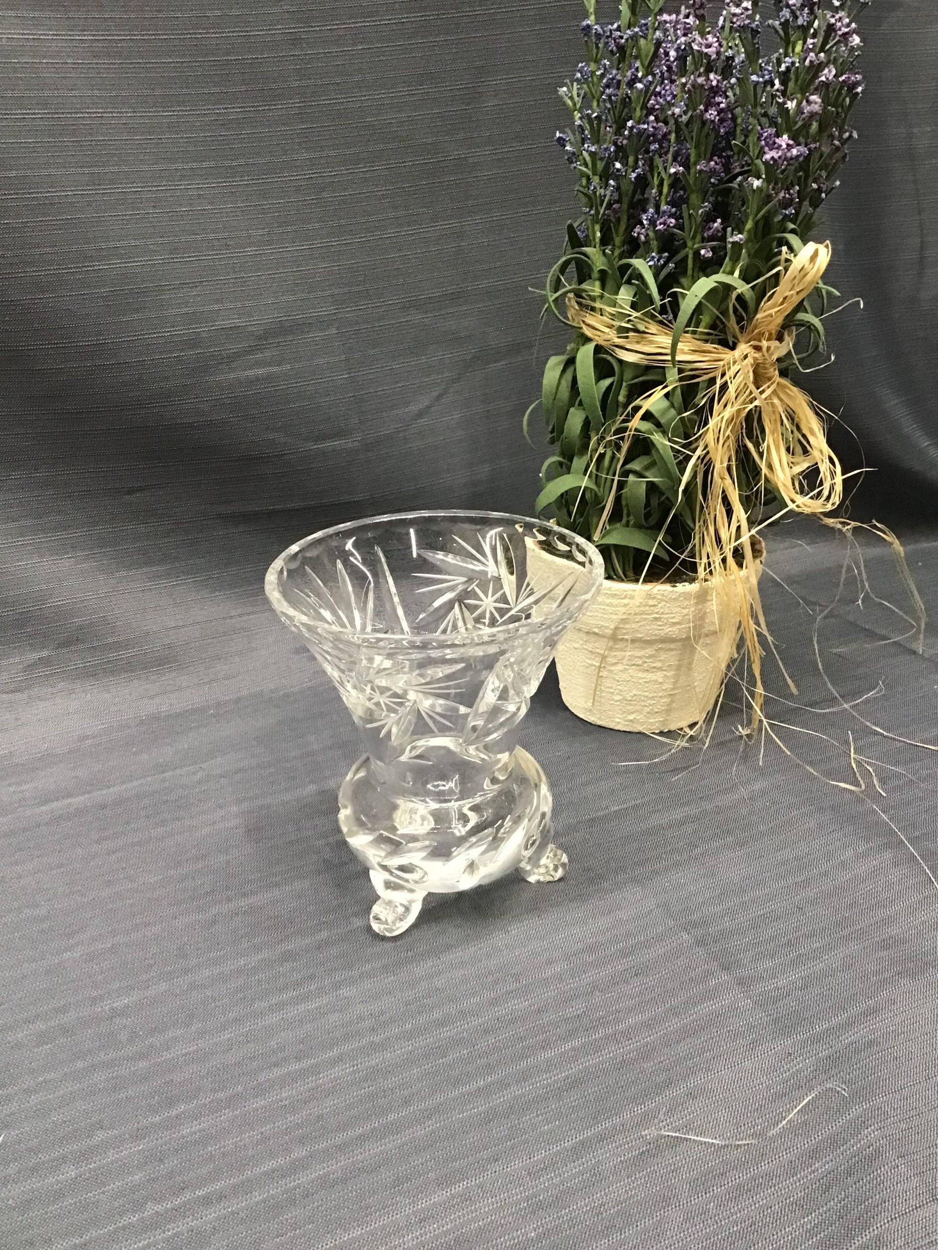 Small Pinwheel Footed Glass Vase