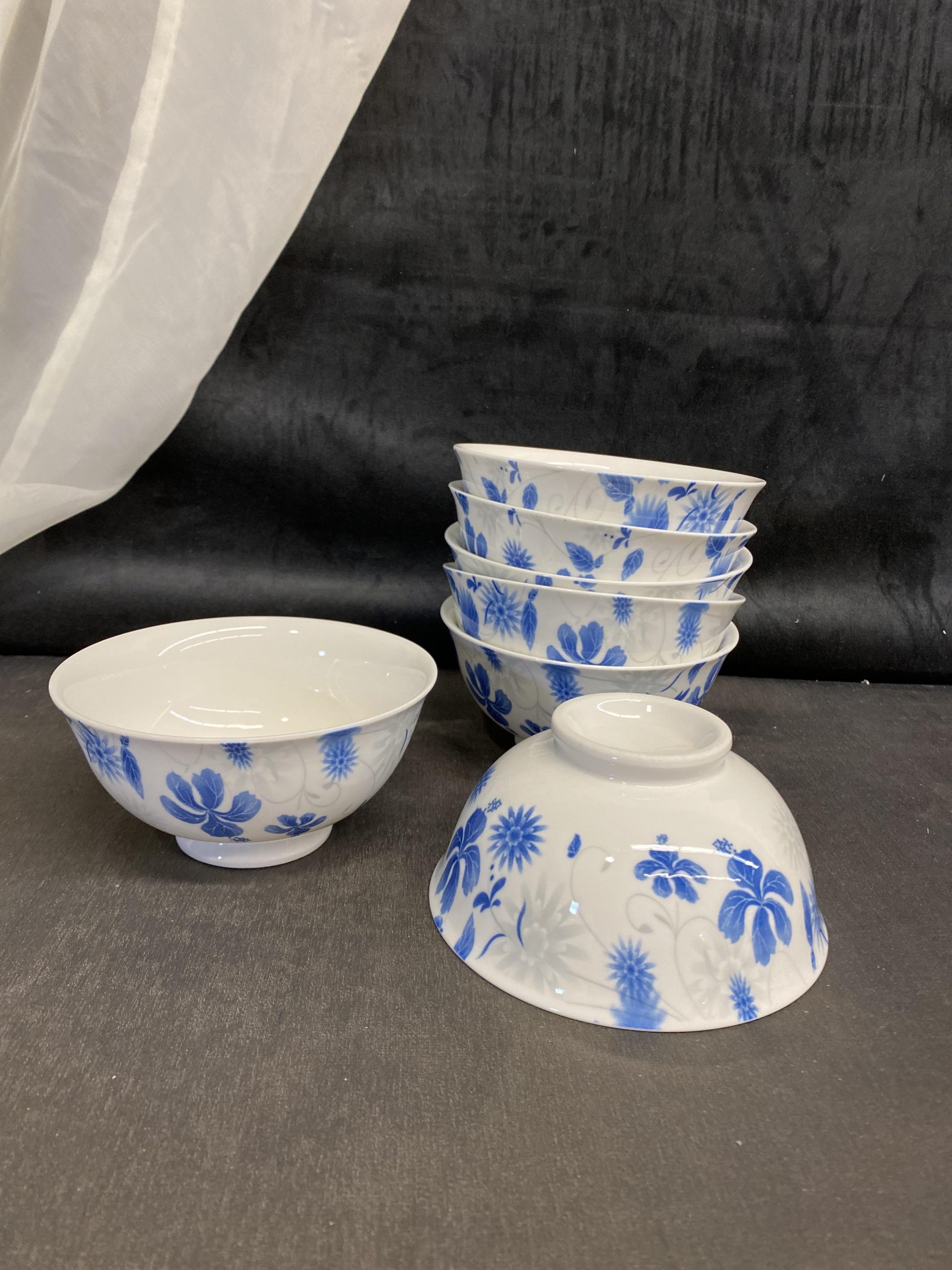 Set 7 Rice Bowls – Blue & White