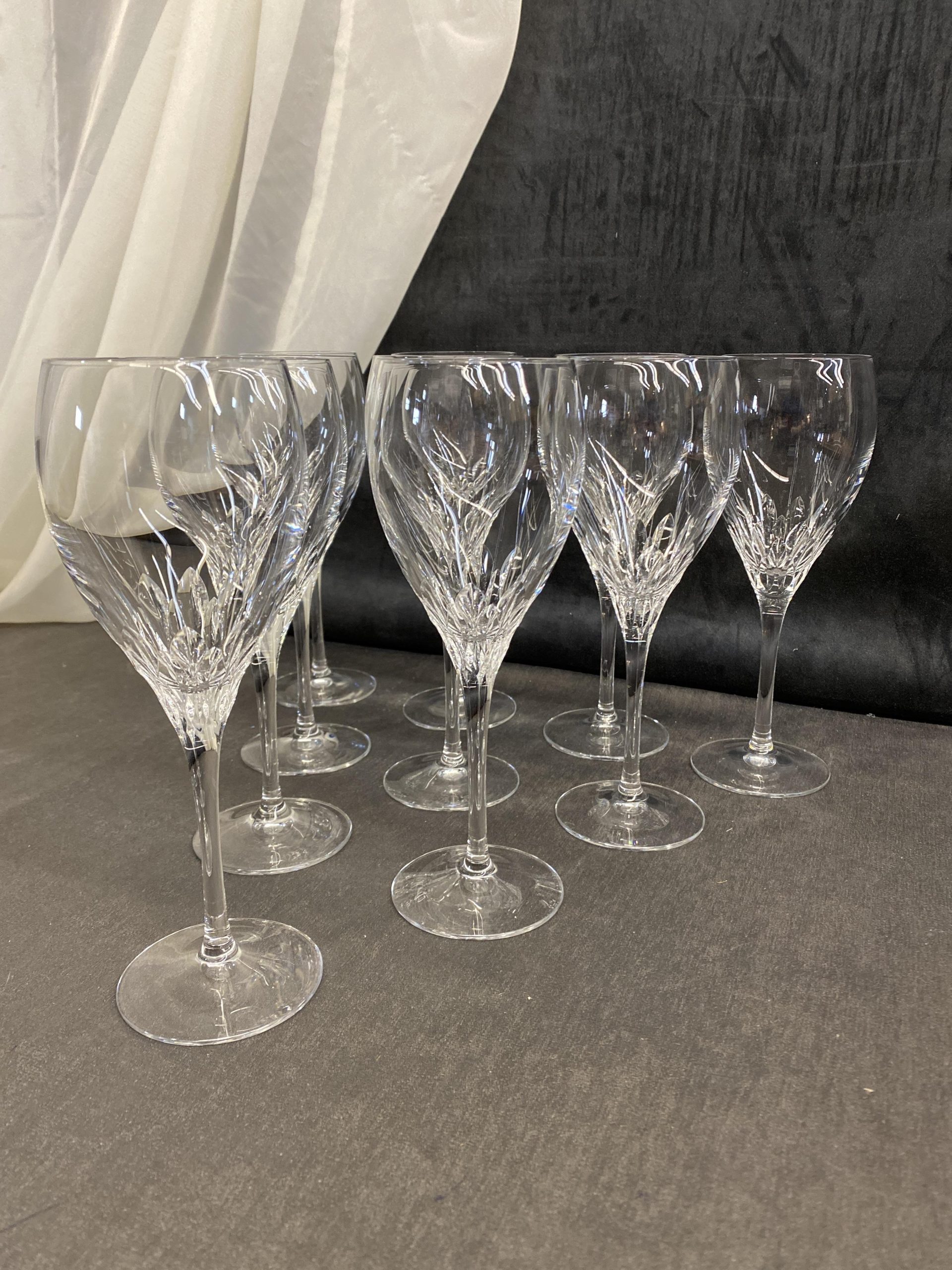 Set 10 Cristal D’Arques Wine Glasses