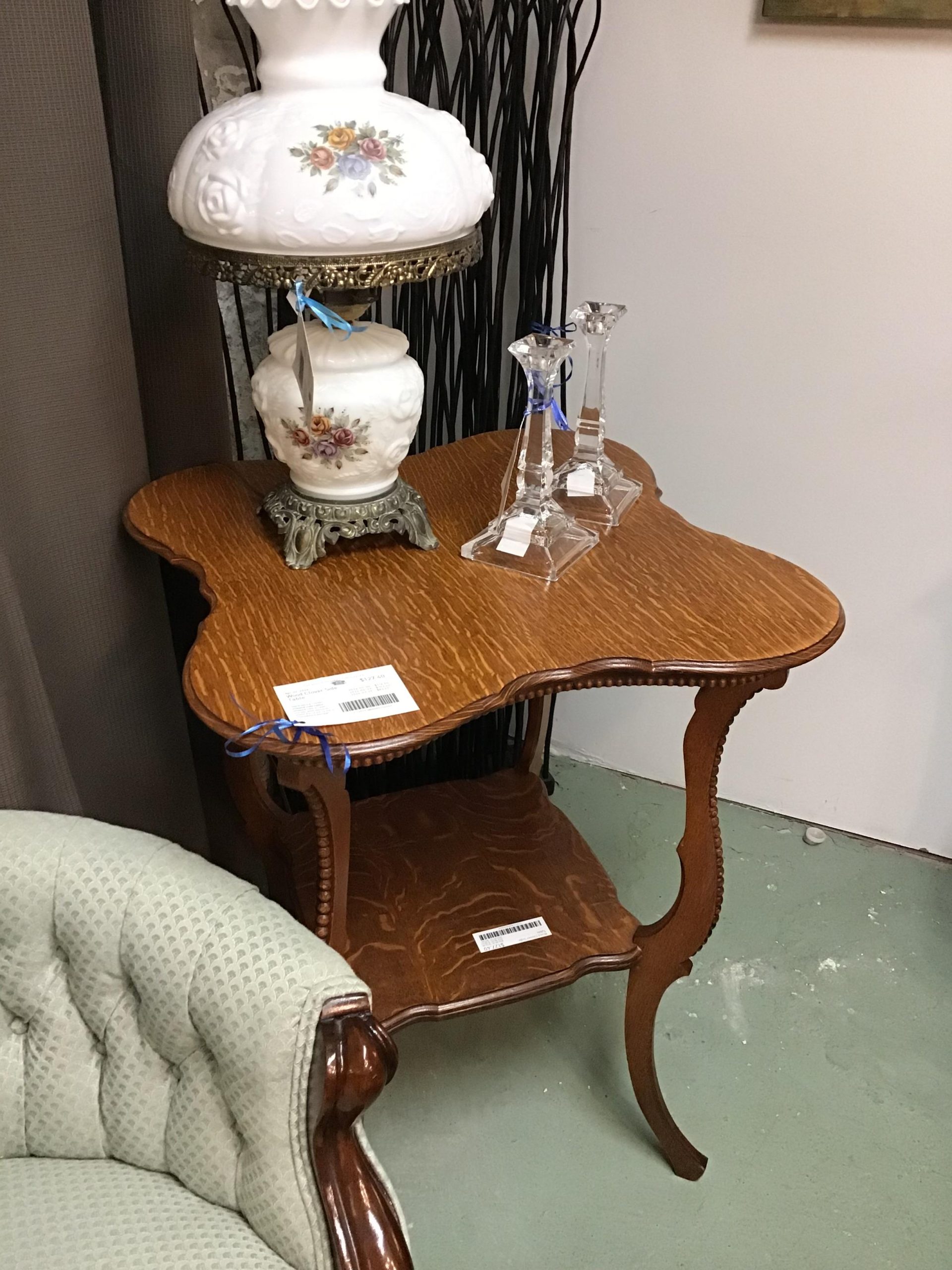 Wood Clover Side Table