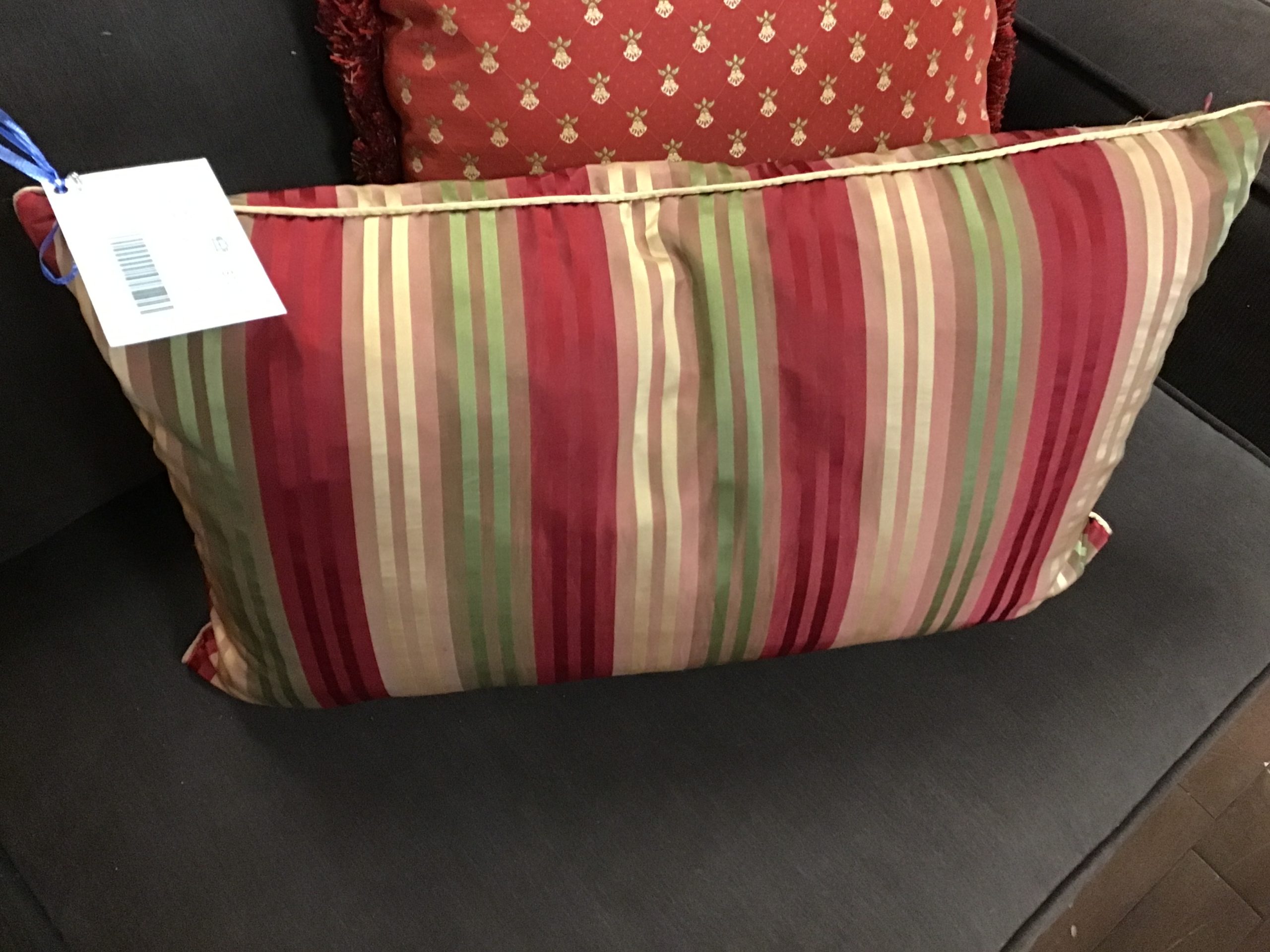 Striped Down Filled Throw Pillow