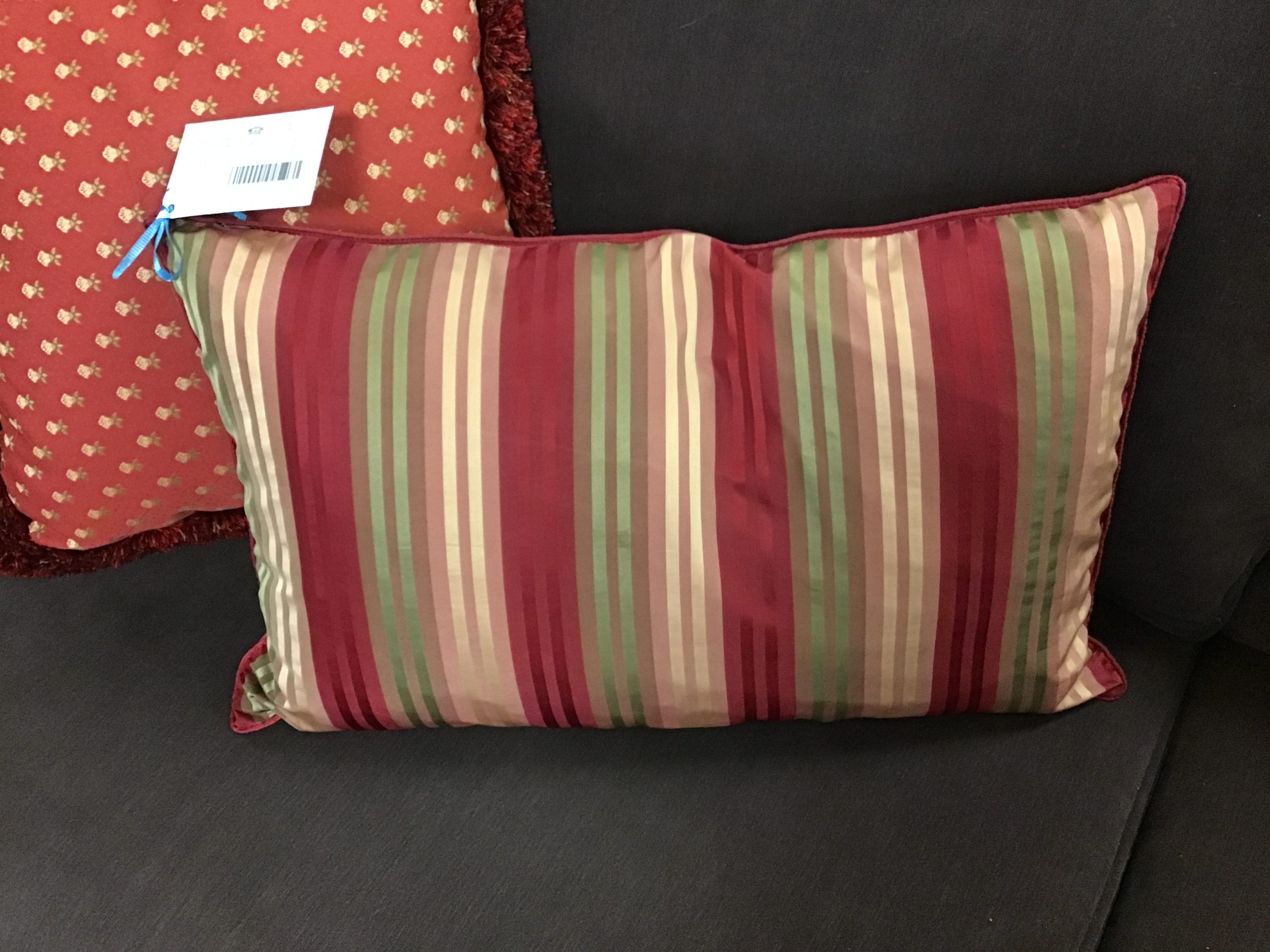 Striped Down Filled Throw Pillow