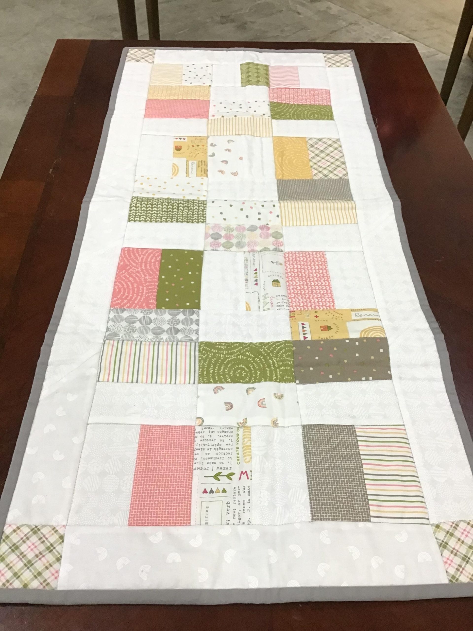 Hand Quilted Cotton Patchwork Table Runner