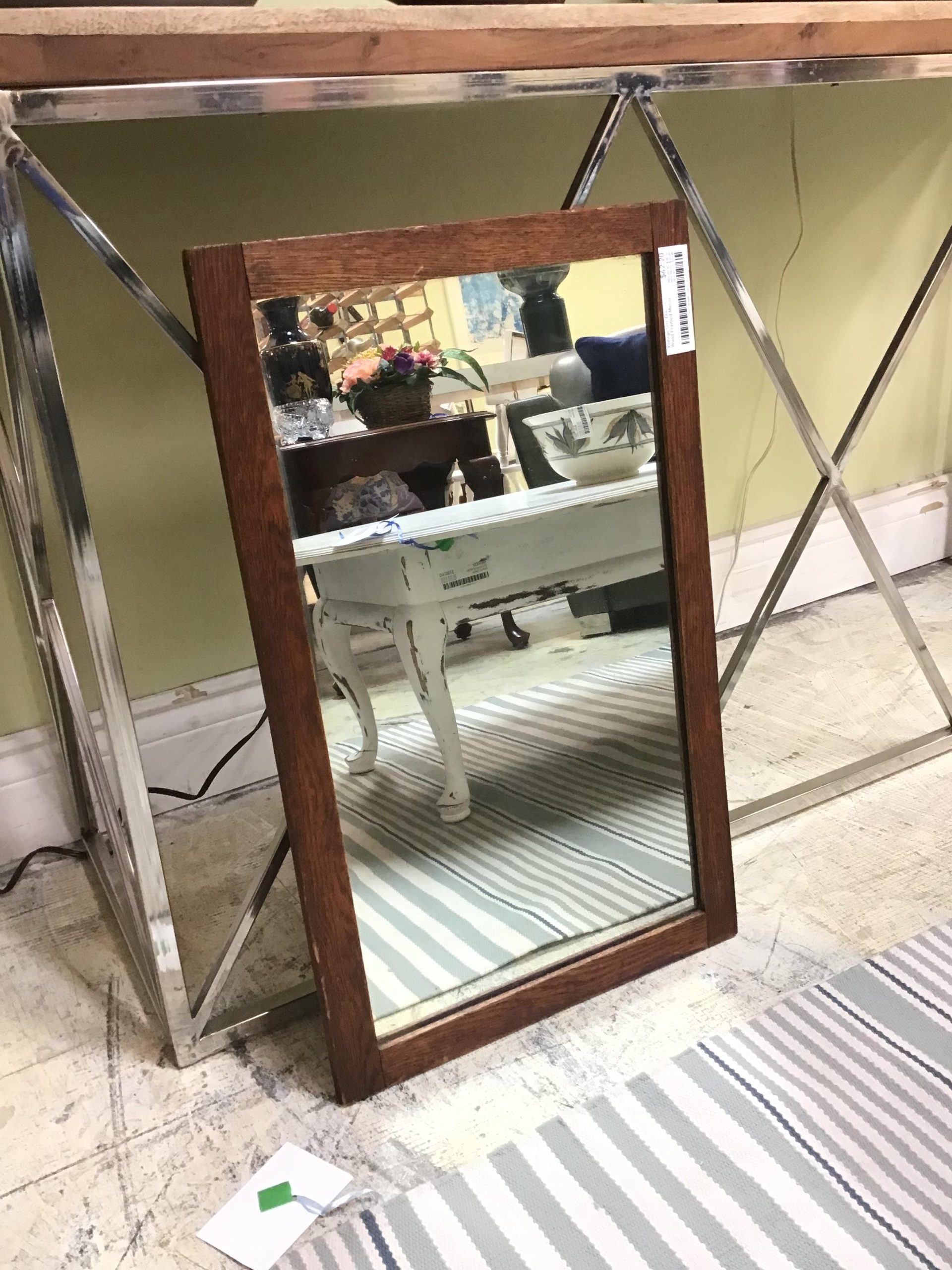 Vintage Sm. Drk. Wood Framed Mirror