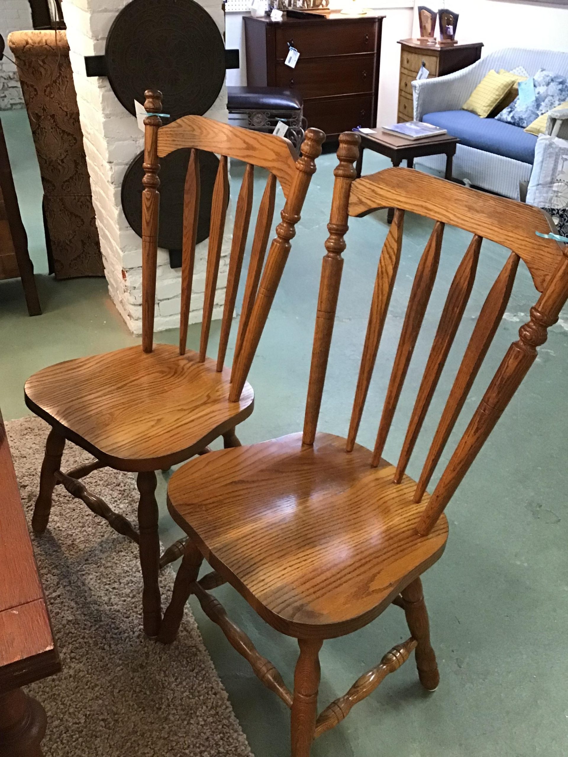 Pair Wood Dining Chairs   NEW PRICE $54.83