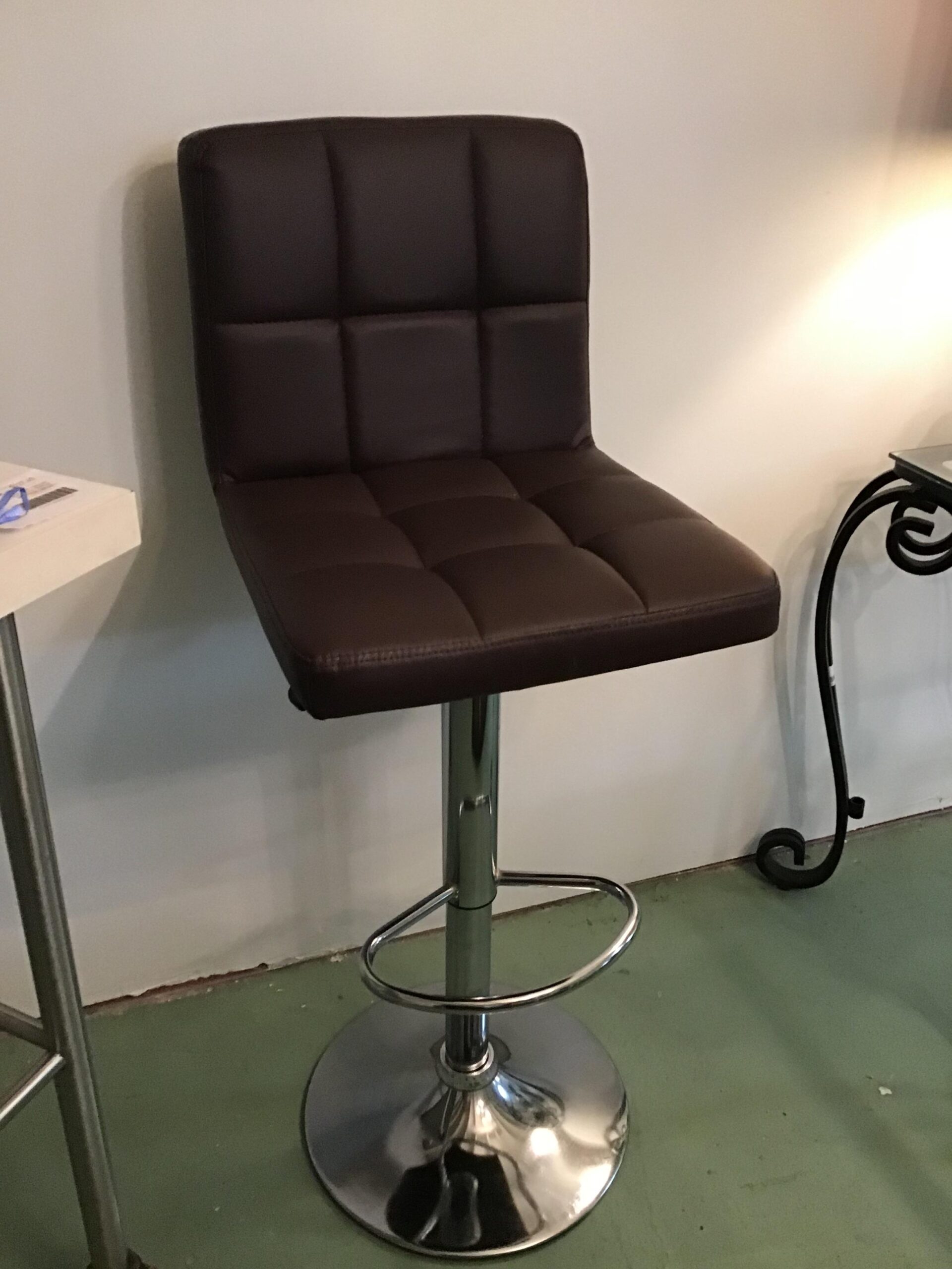 Adjustable Faux Leather Swivel Bar Stool  NEW PRICE $30.00