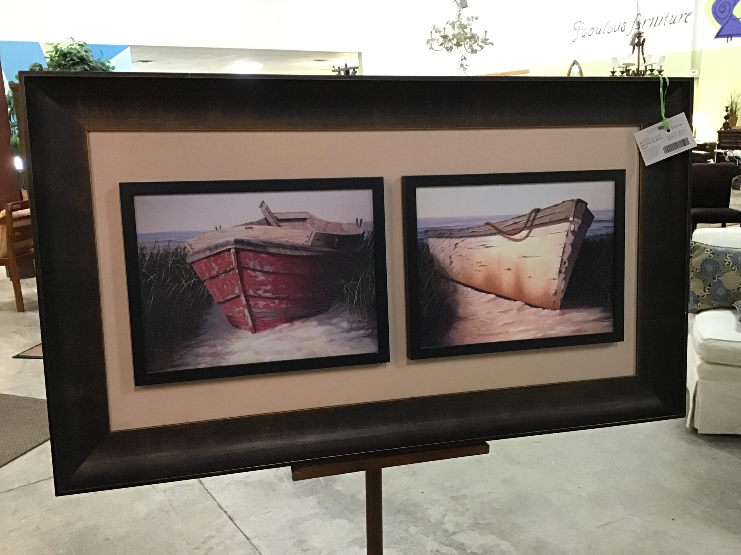 Art Print  (2-In-1) Red Boat & White Boat – Say Good BU”Y $80.69