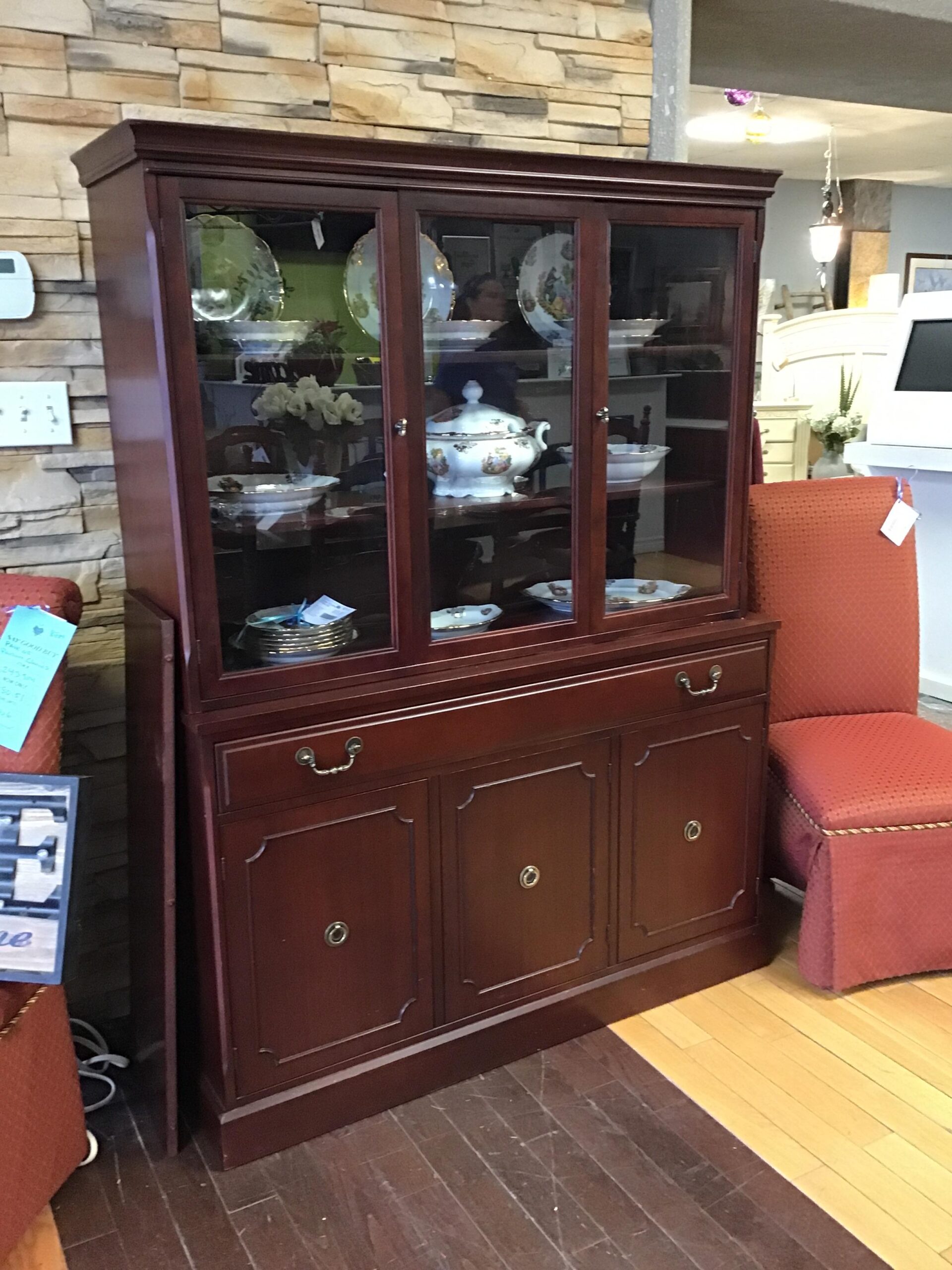 2pc Duncan Phyfe China Cabinet   NEW PRICE $175.00