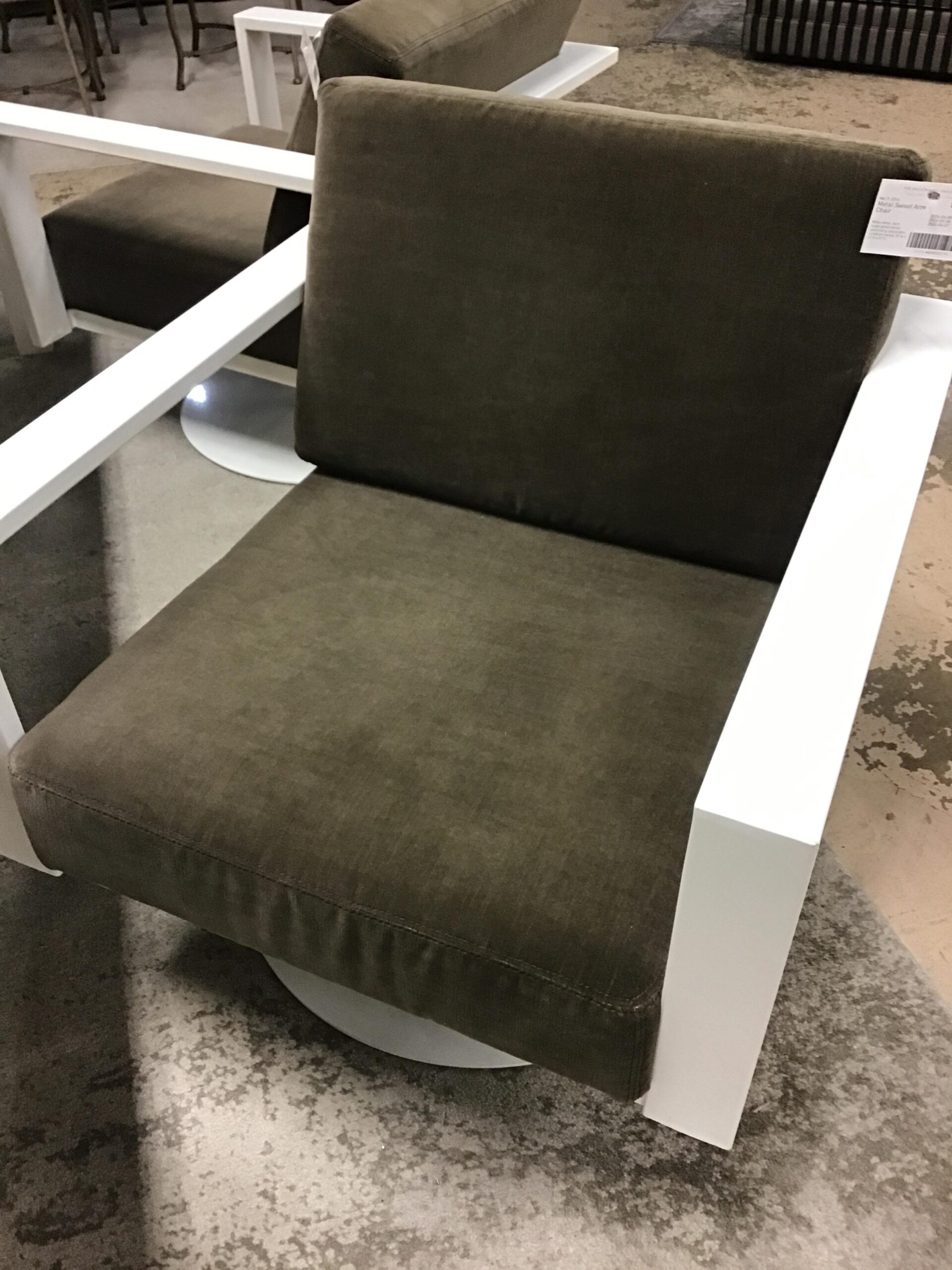 Metal Swivel Arm Chair – NEW PRICE $307.39 ! SAY GOOD BUY !!