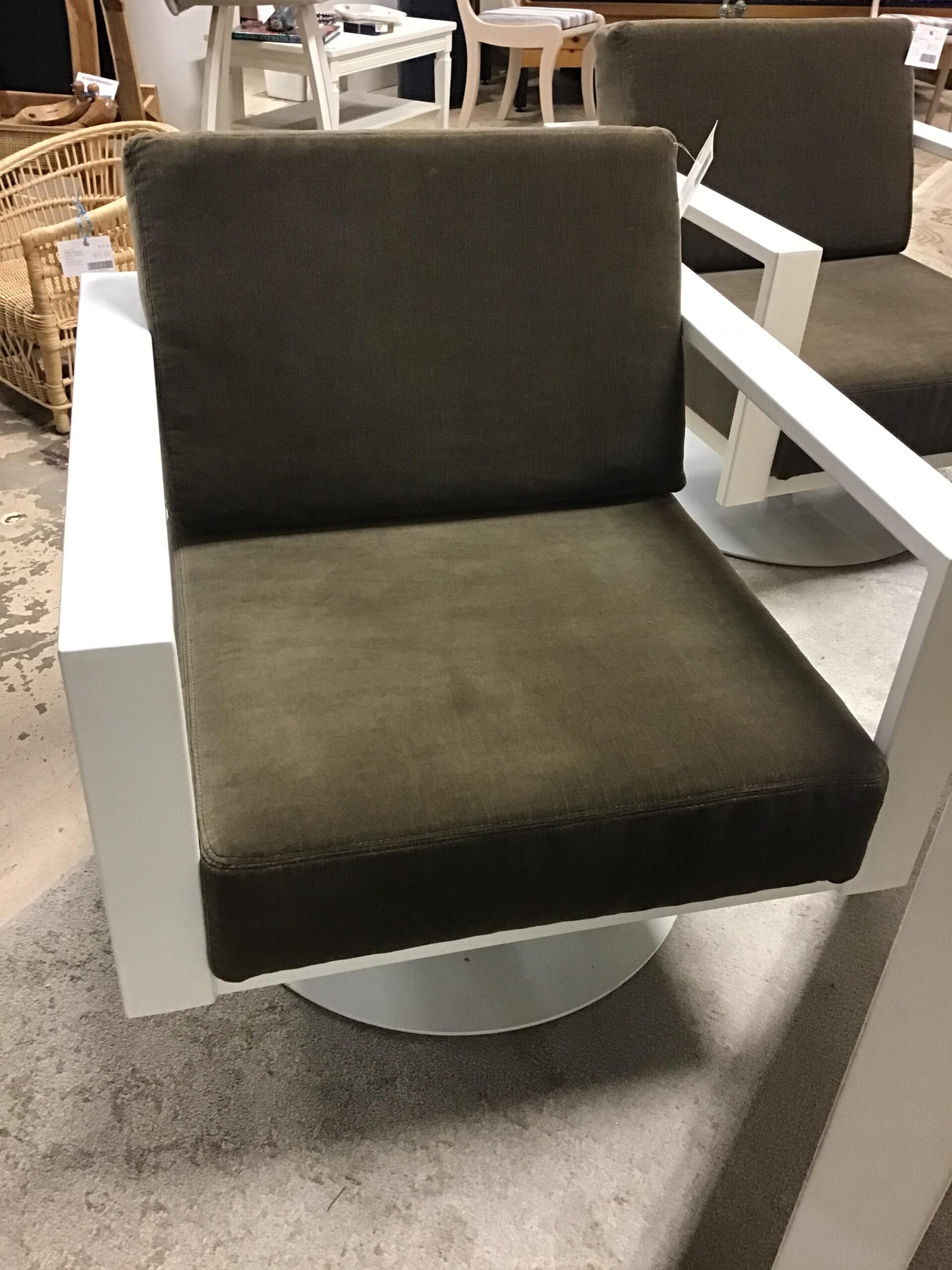 Metal Swivel Arm Chair – NEW PRICE $307.39 ! SAY GOOD BUY !!