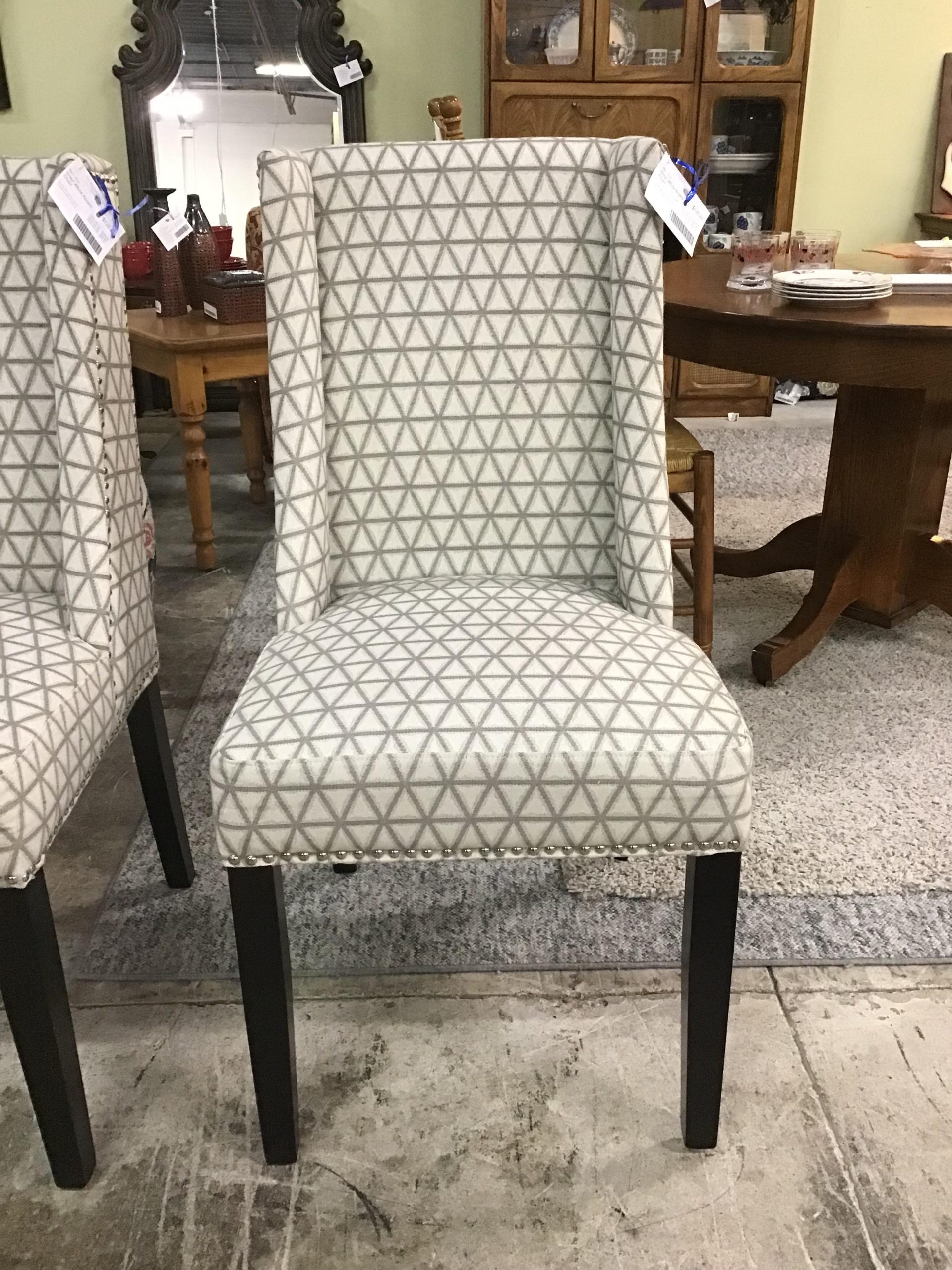 Grey/ White Accent Chair