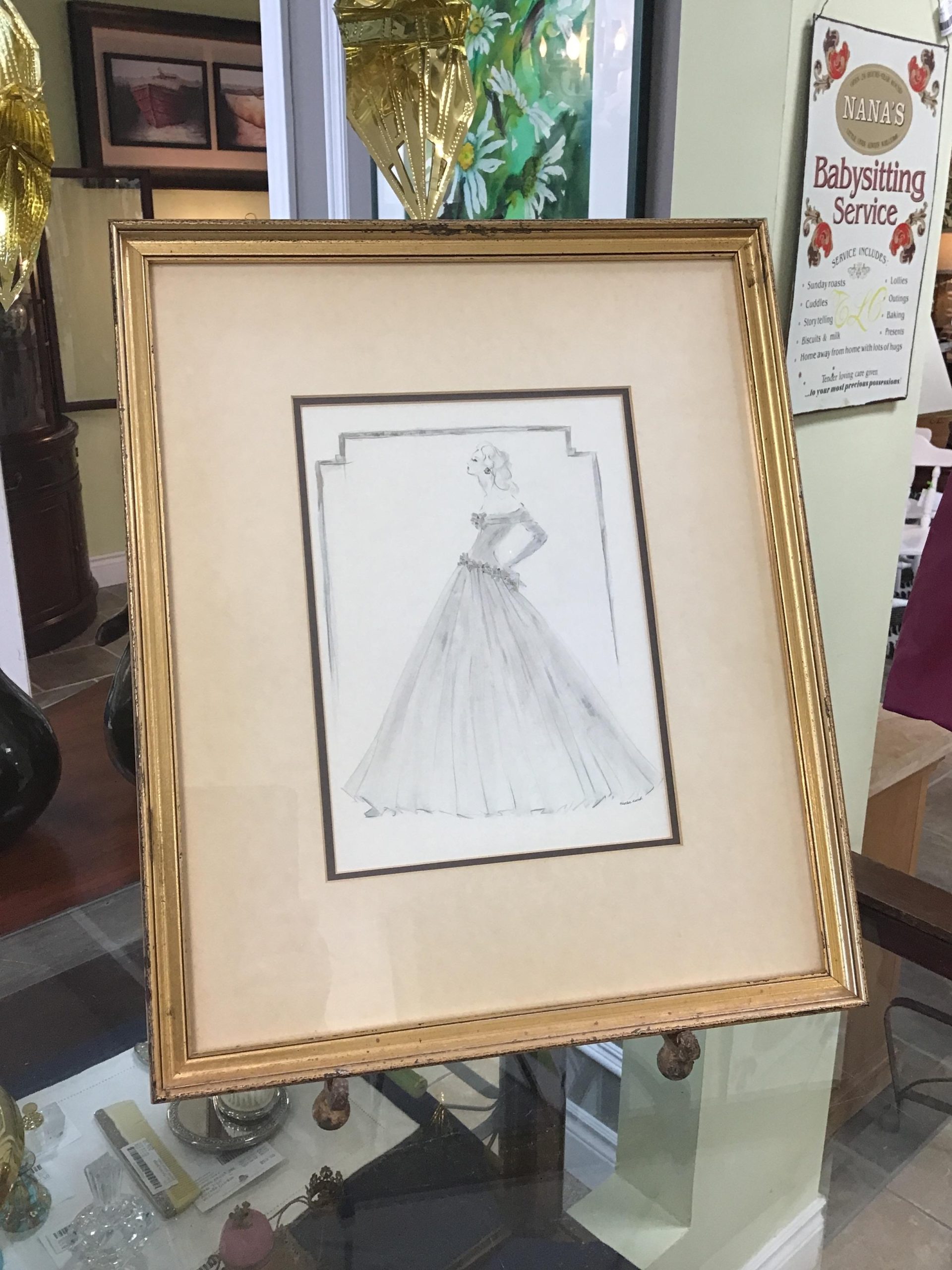 Art Print Lady in Gown