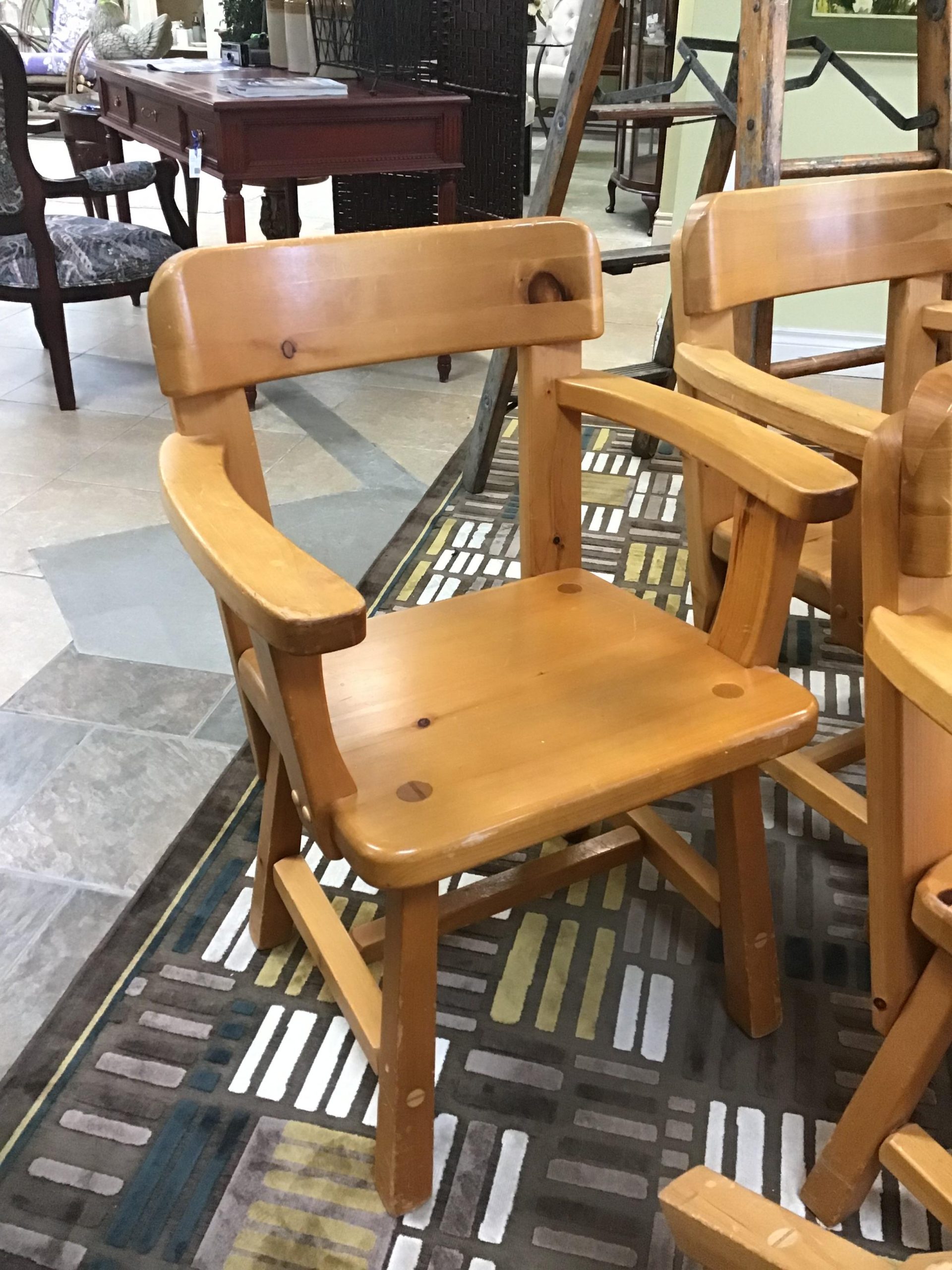 Solid Pine Wood Dining (Arm) Chair