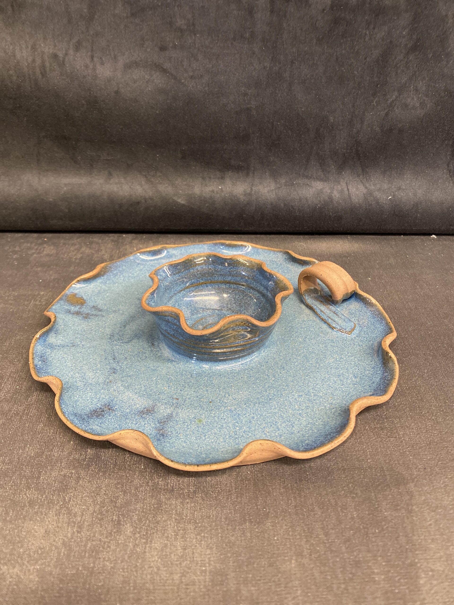 Studio Pottery Chip N Dip – Blue