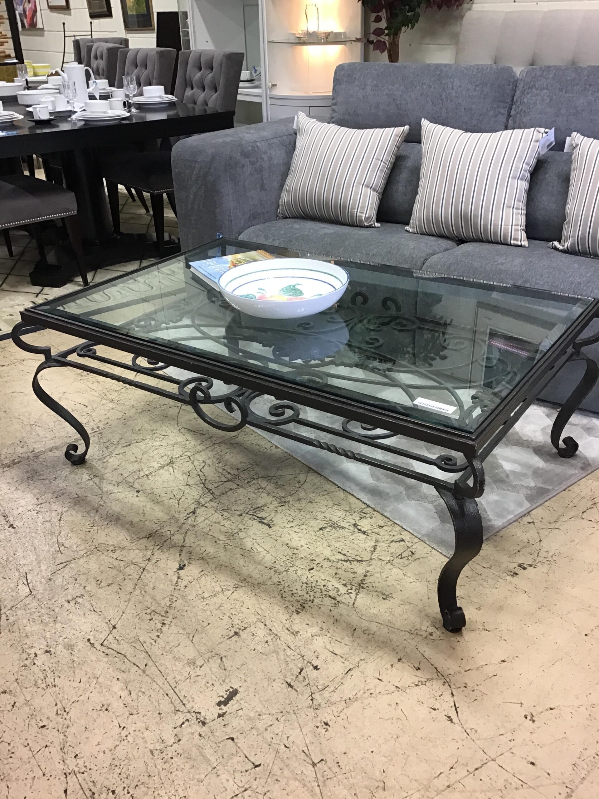 Iron/Beveled Glass Coffee Table