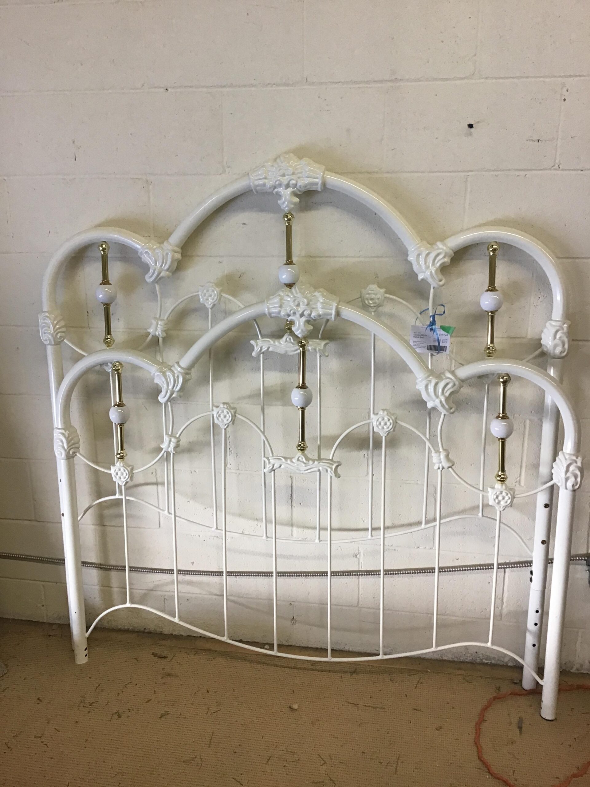 Double White Metal Bed