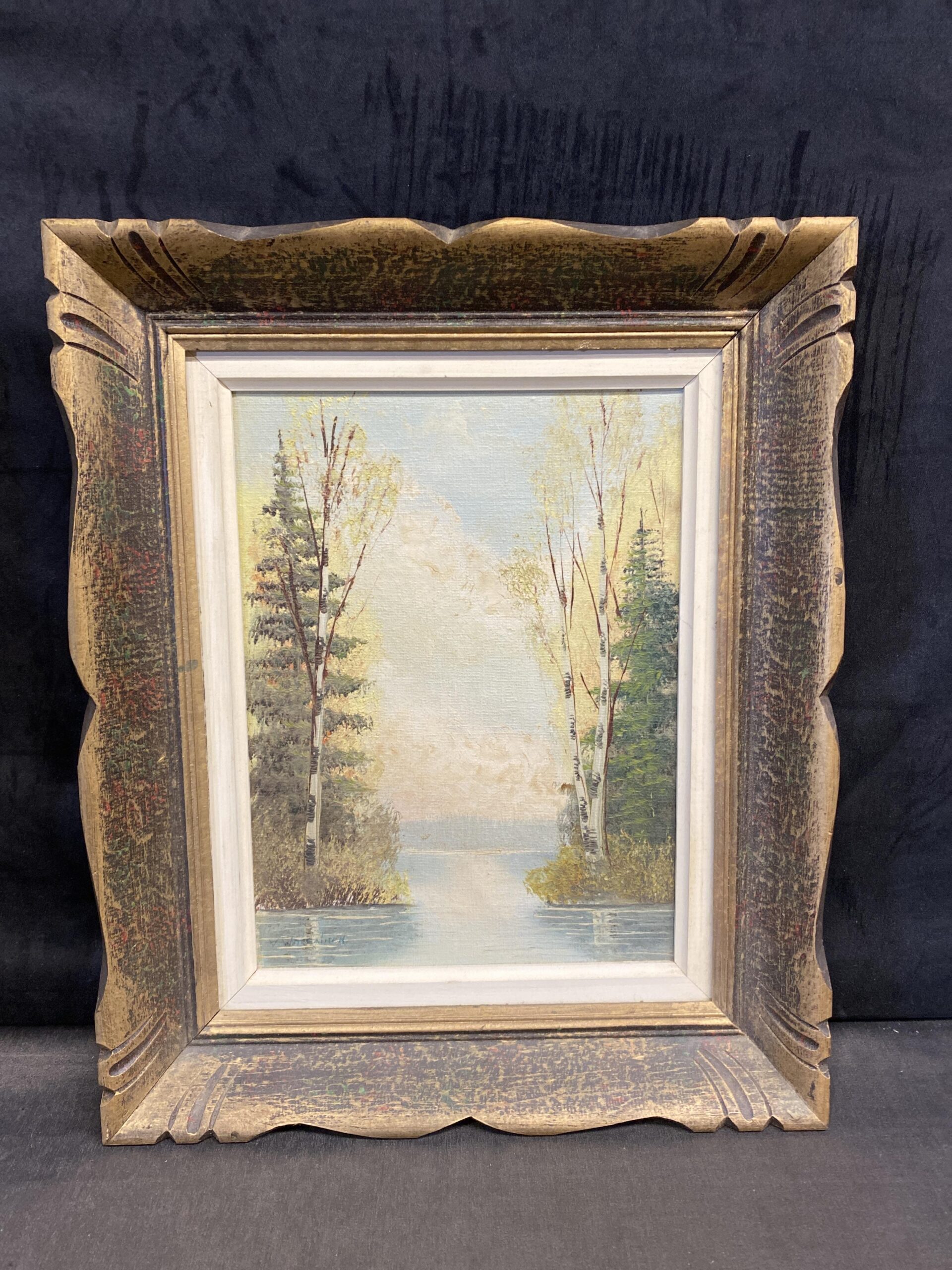Vintage Framed Painting – Lake