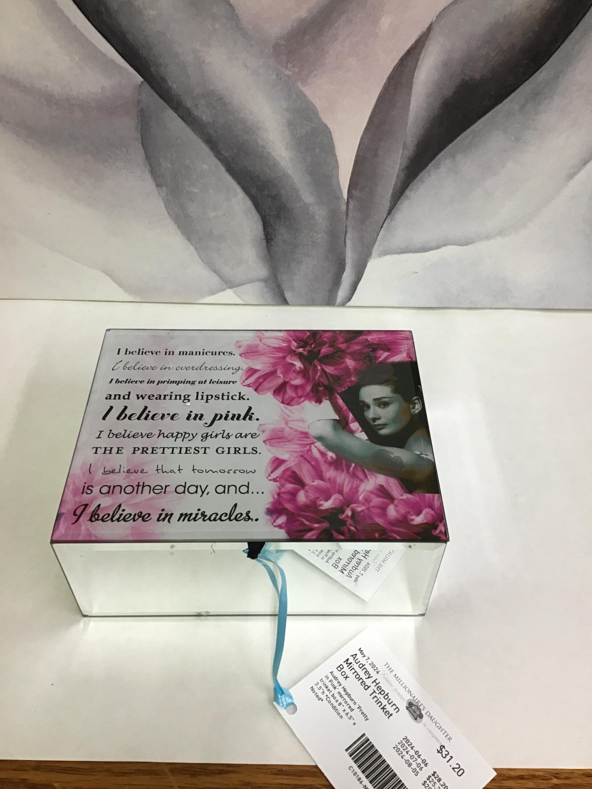 Audrey Hepburn Mirrored Trinket Box