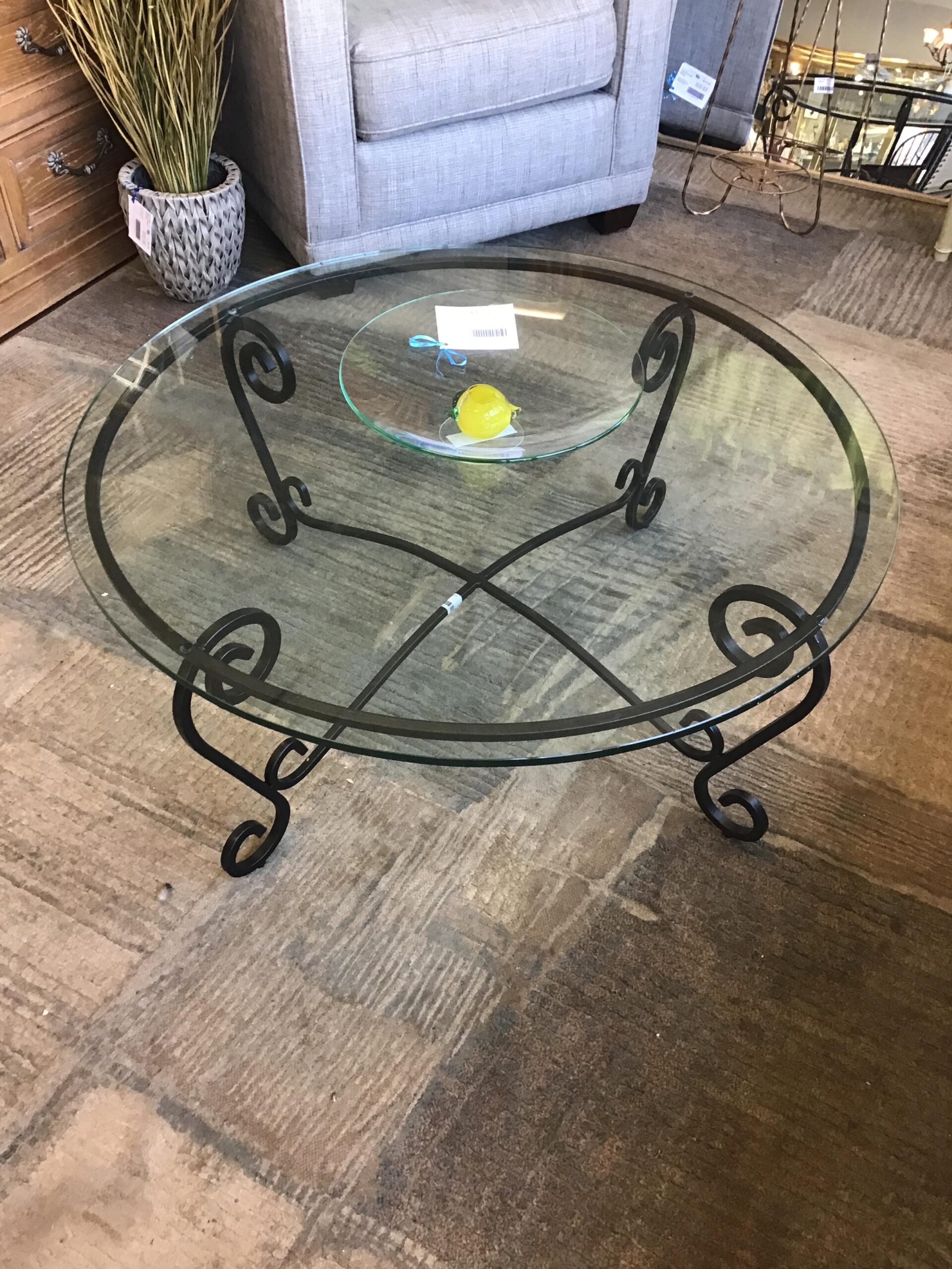 Round Glass Topped Coffee Table
