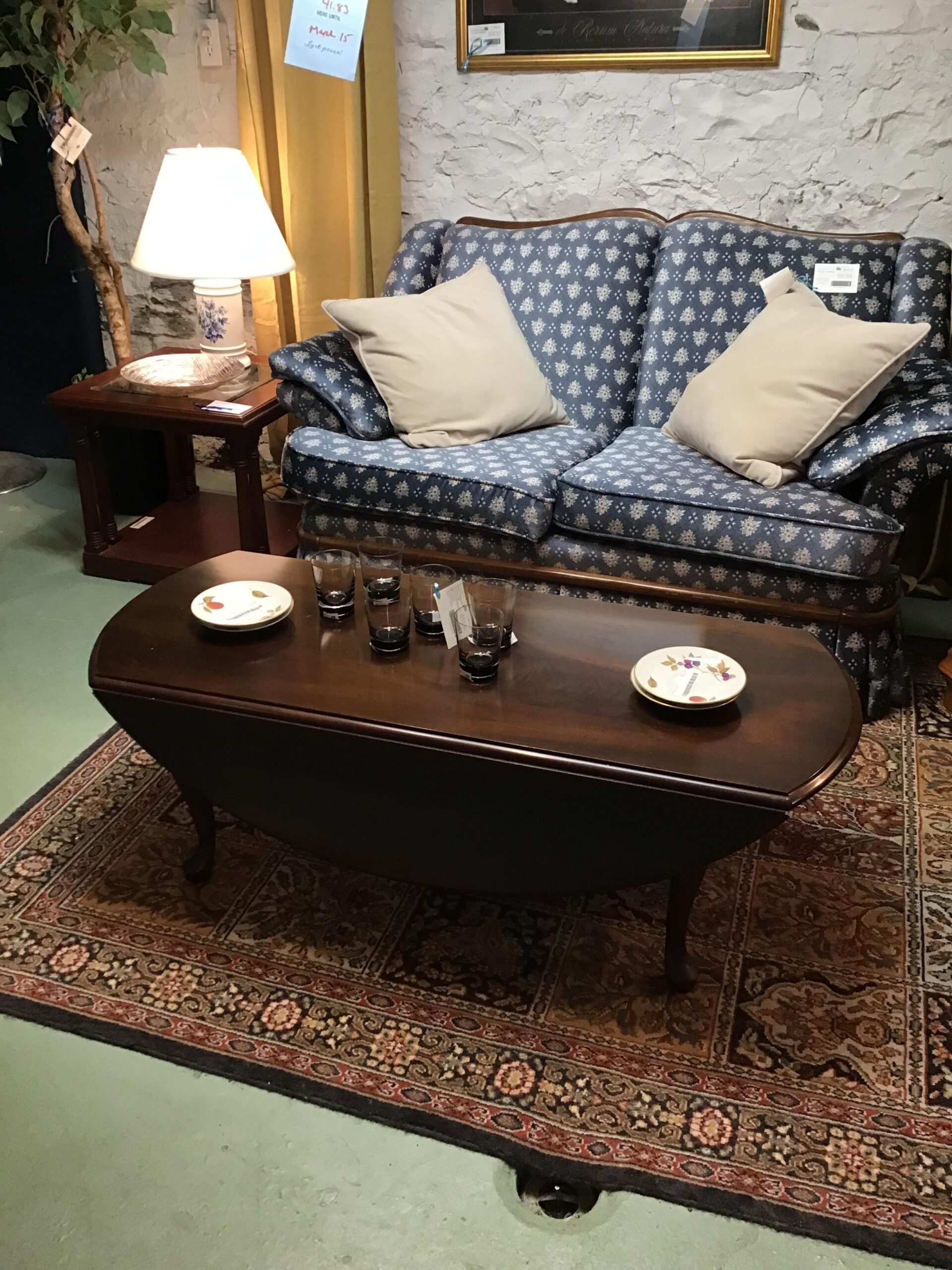Gibbard Oval Dark Wood Coffee Table