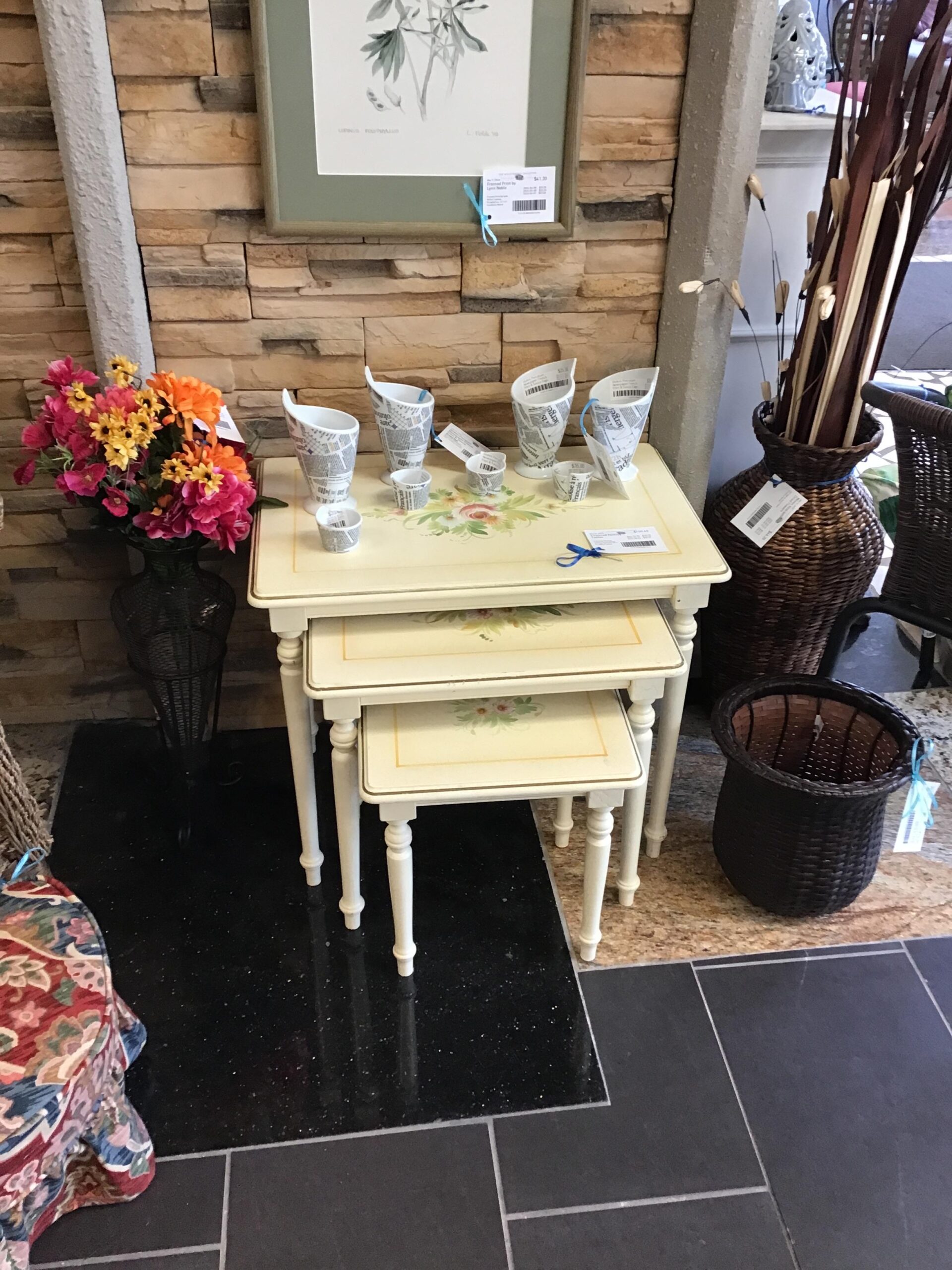 3 Painted Nesting Tables