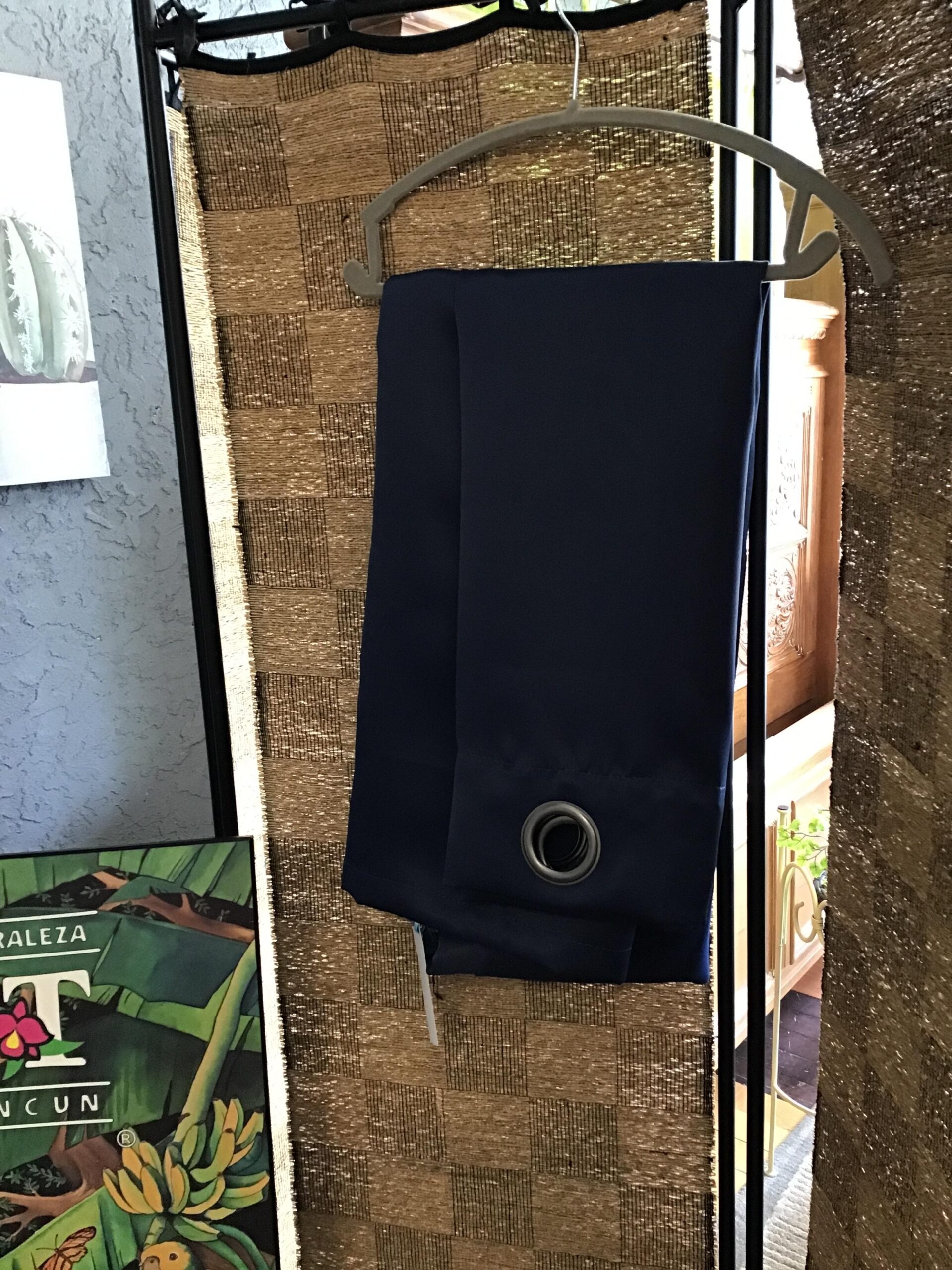 Set of Navy Curtains with Gromets