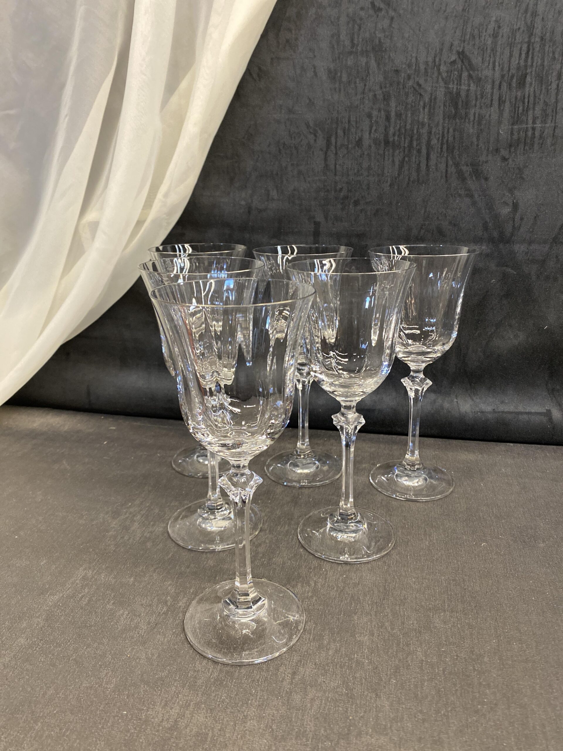 SET 6 Oneida Crystal Wine Glasses