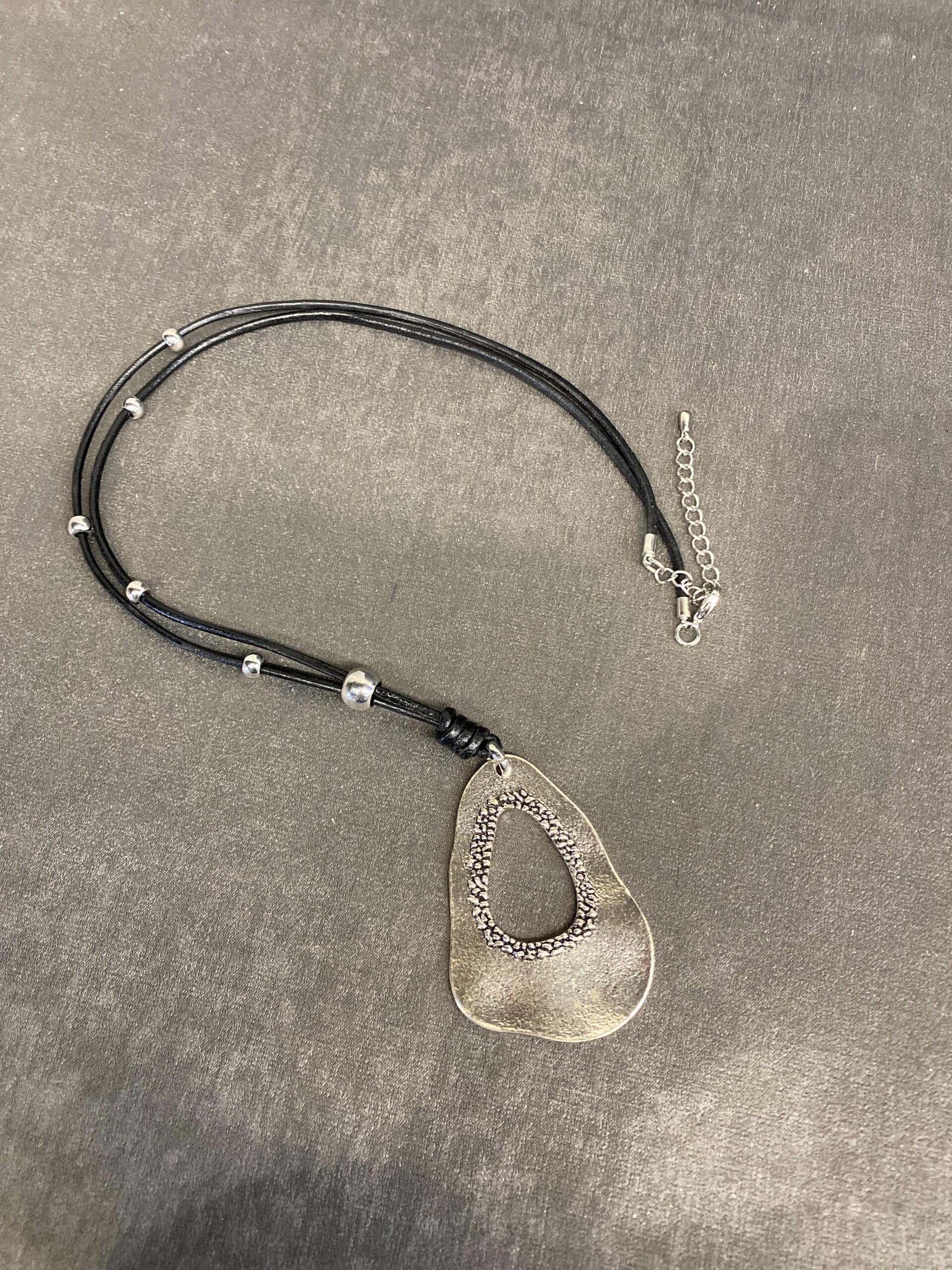 Long Necklace – Silver Tone Pendant