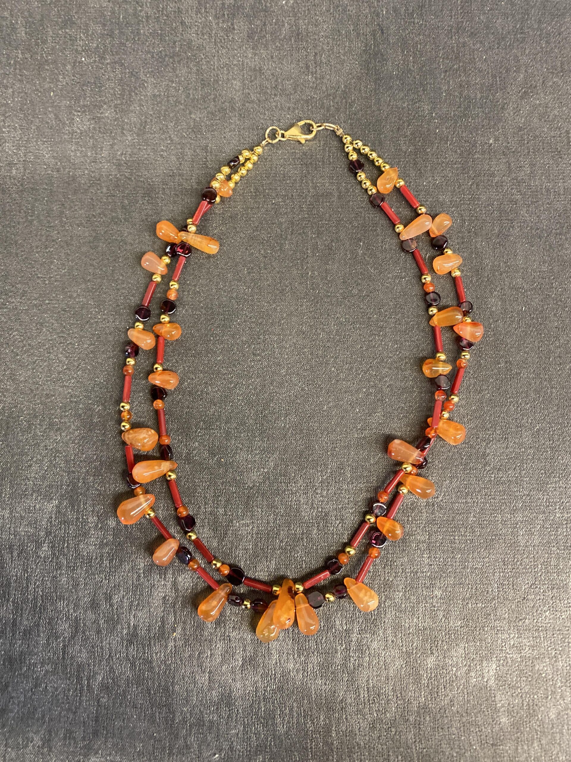 Double Strand Necklace – Glass & Stone