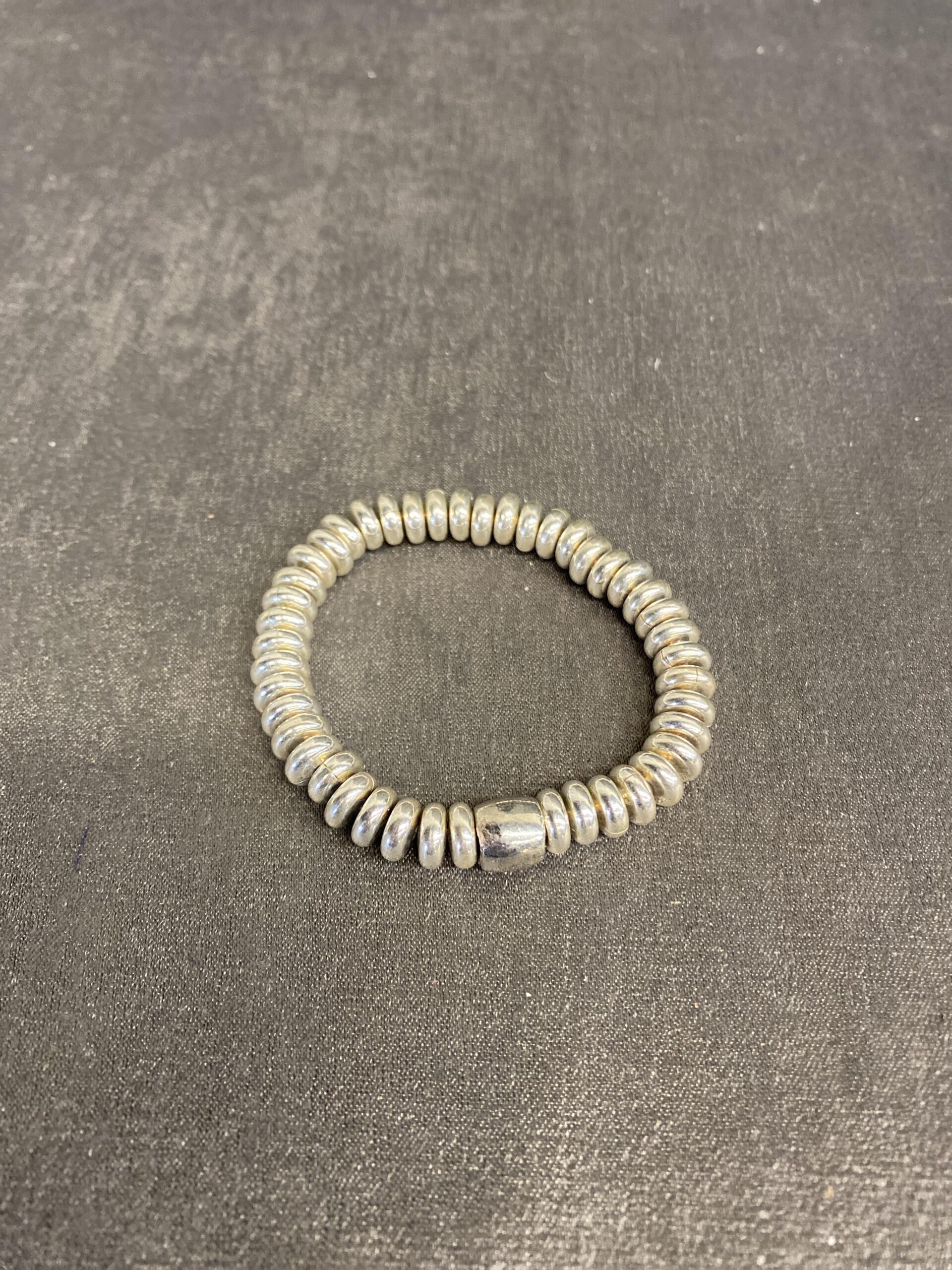 Stretch Bracelet – Silver Tone Beads