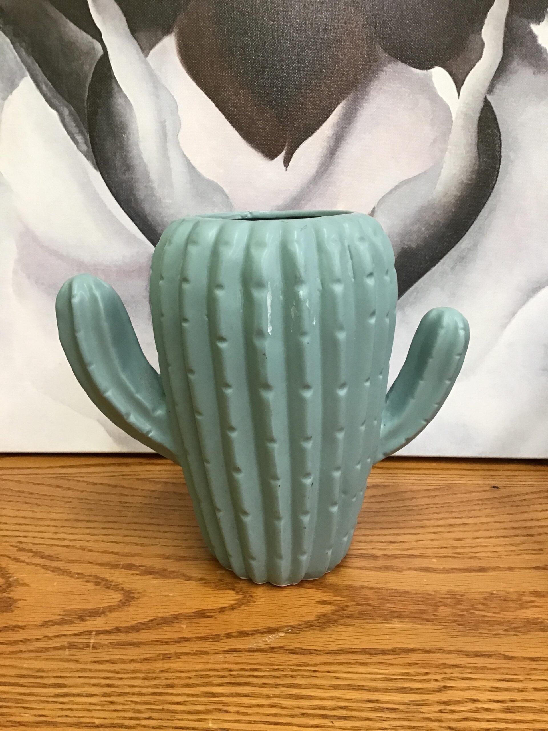Turquoise Ceramic Cactus Vase