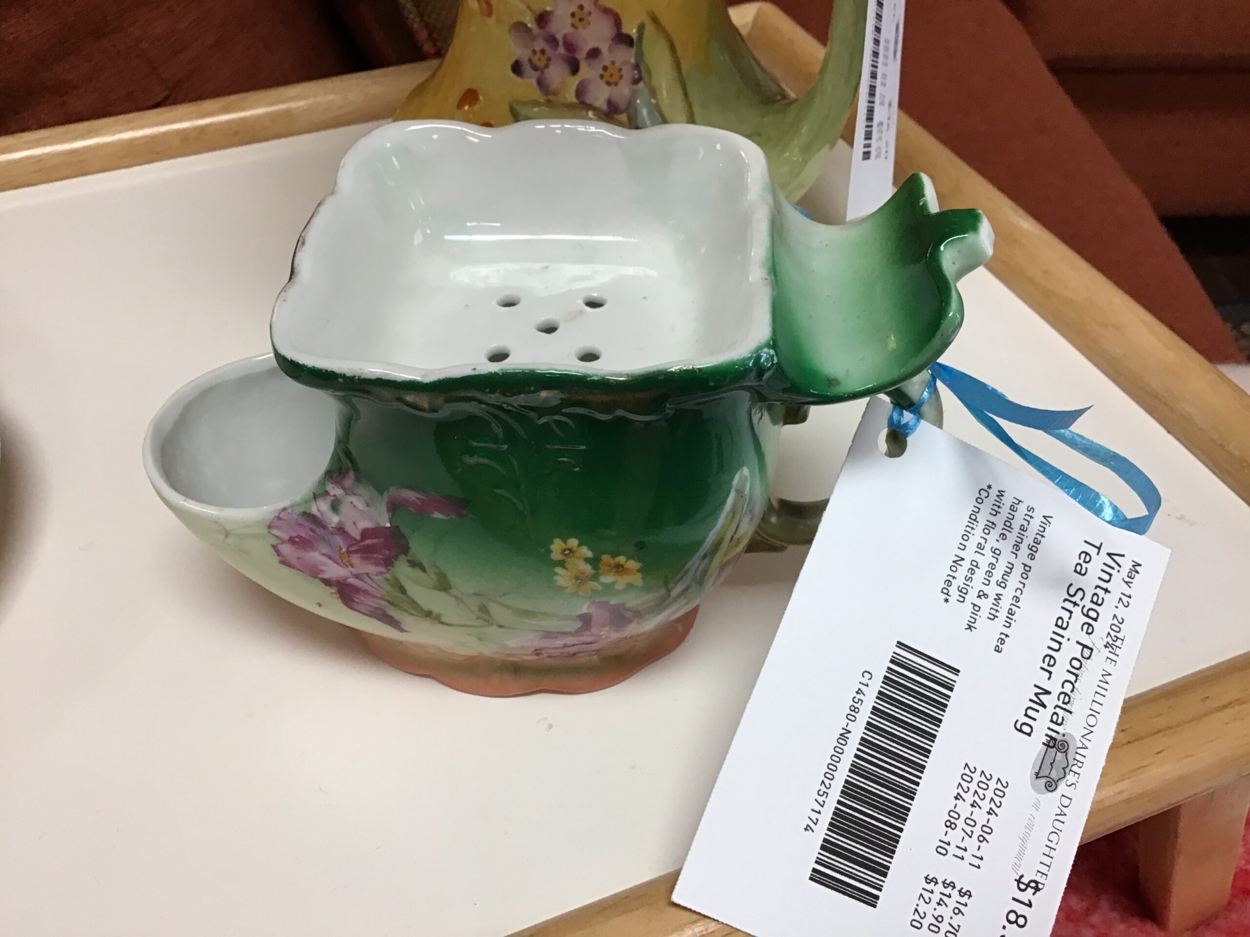 Vintage Porcelain Tea Strainer Mug