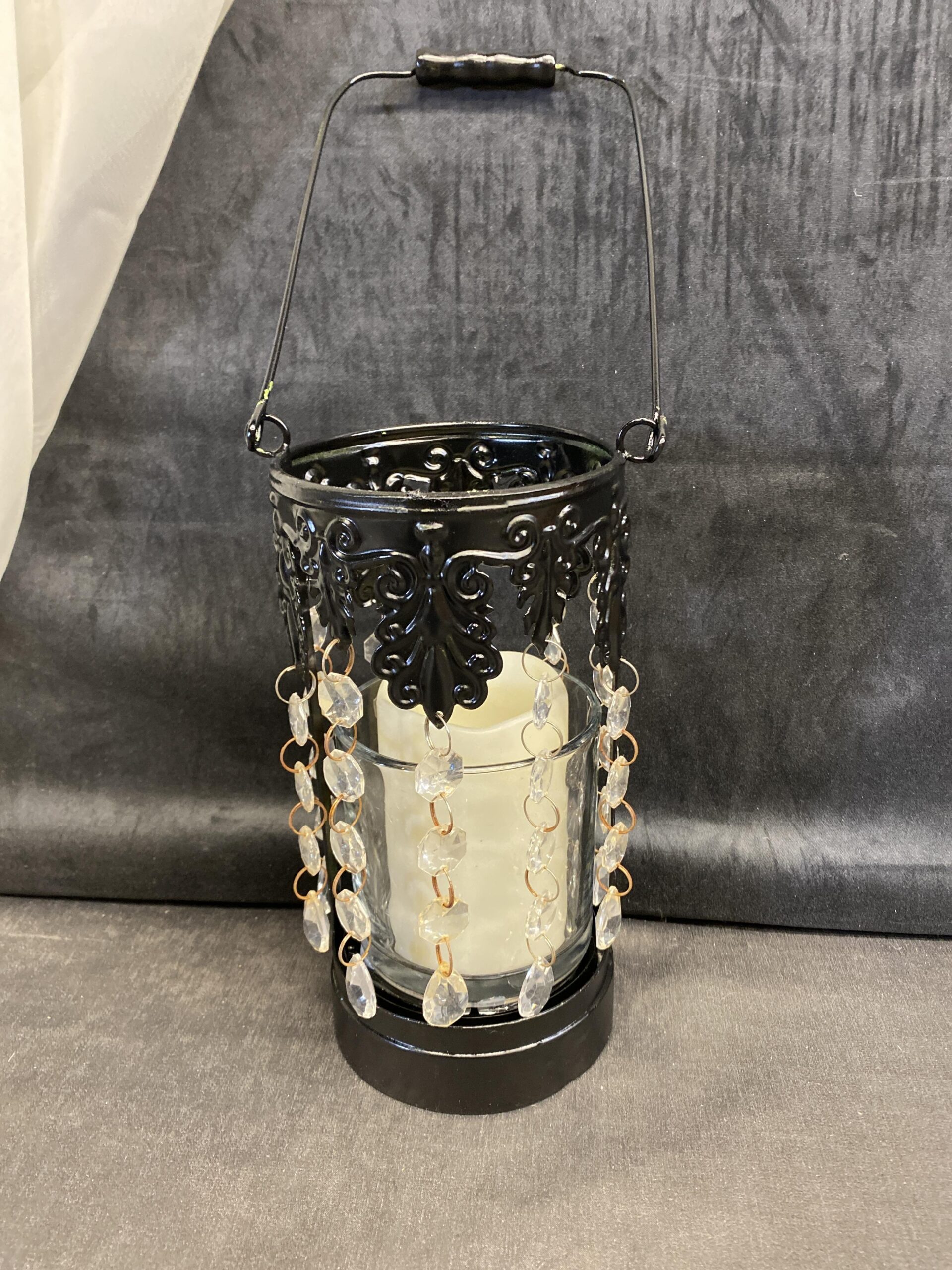 Candle Lantern With Faux Candles