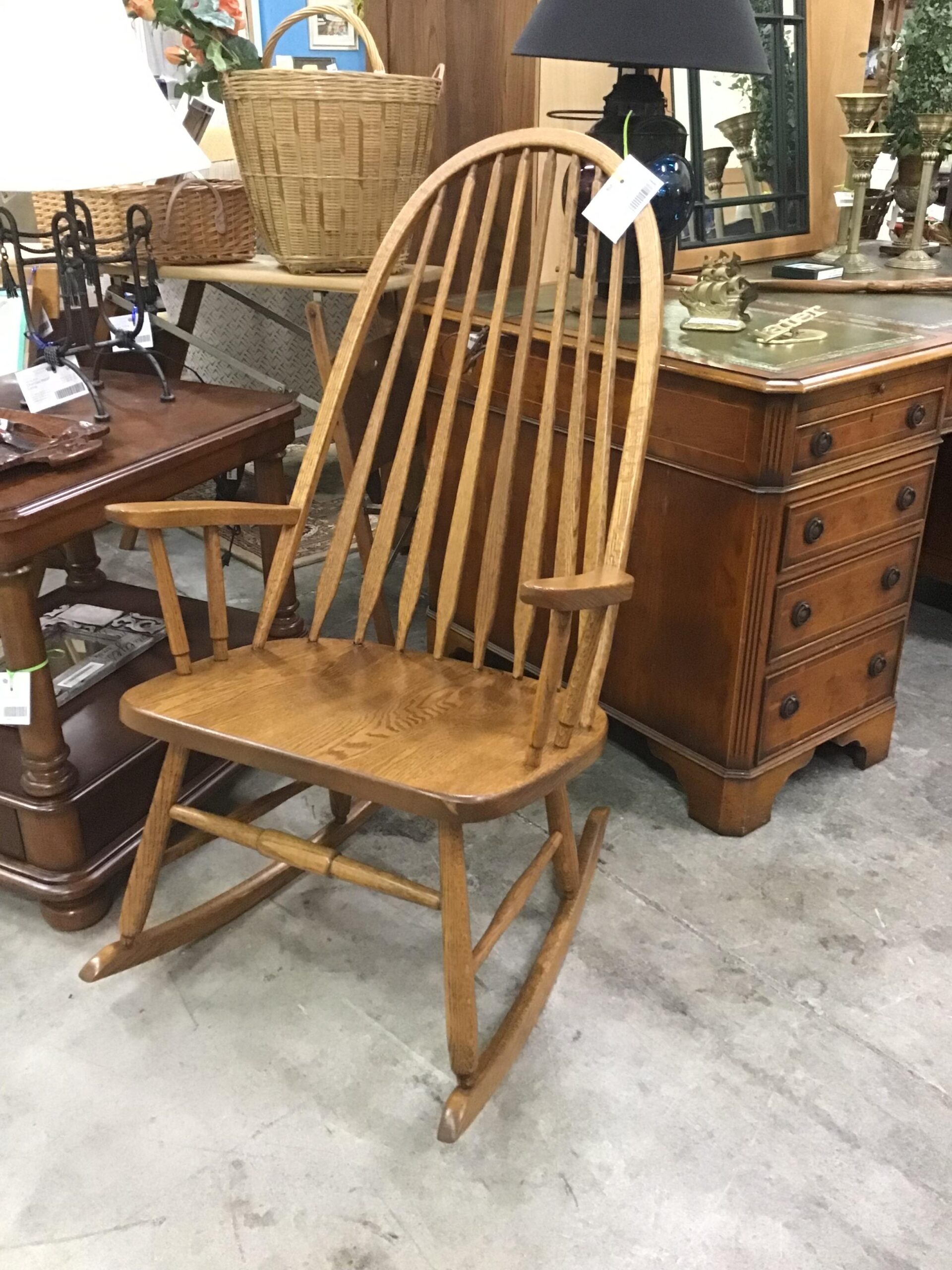 Vintage Oak Wood Rocking Chair