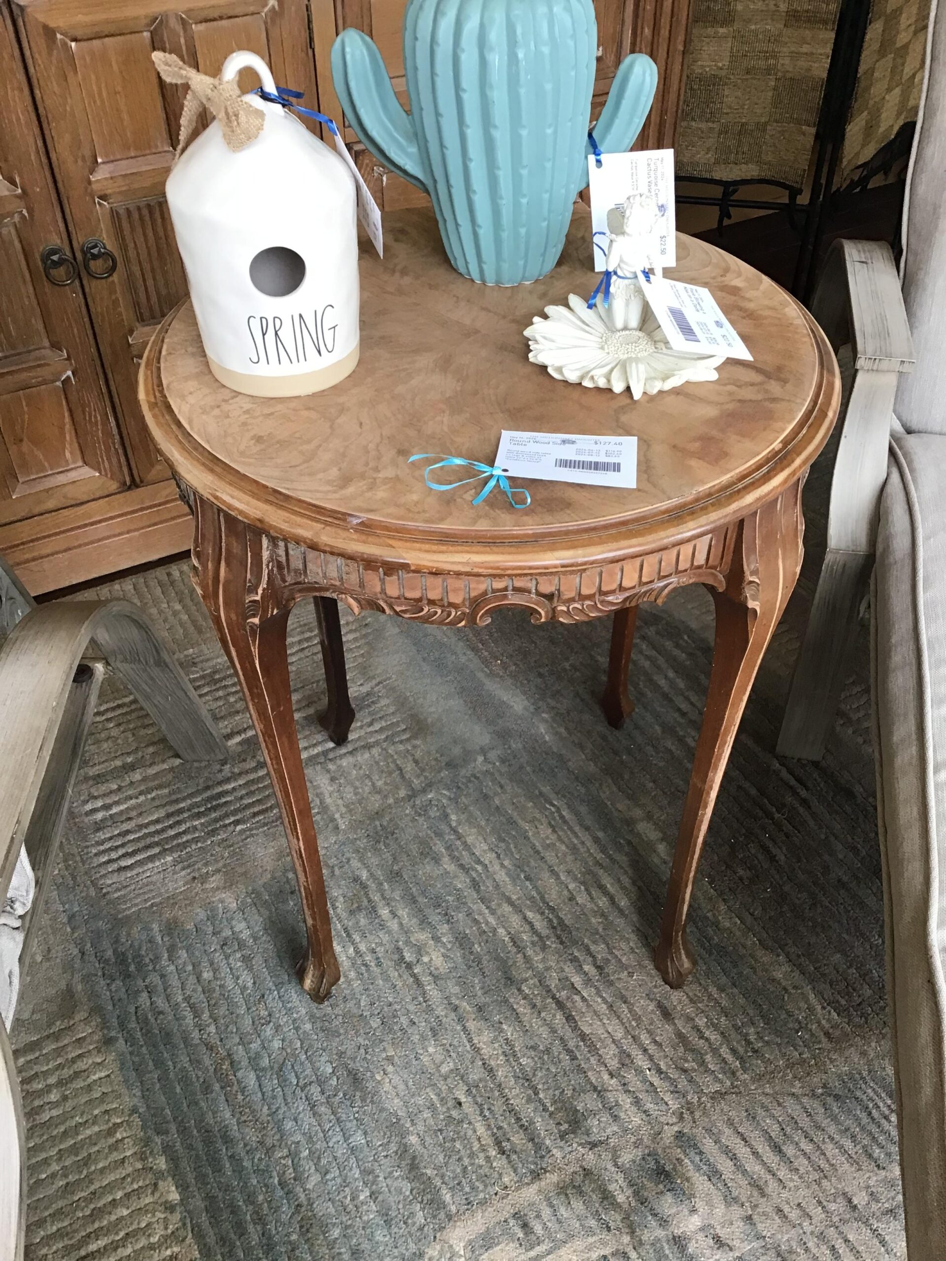 Round Wood Side Table