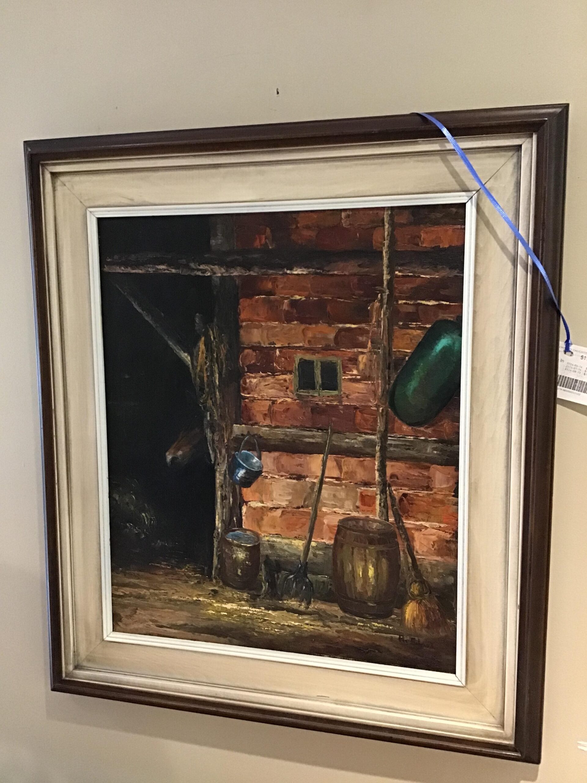 Framed Oil Painting – Horse In Stall