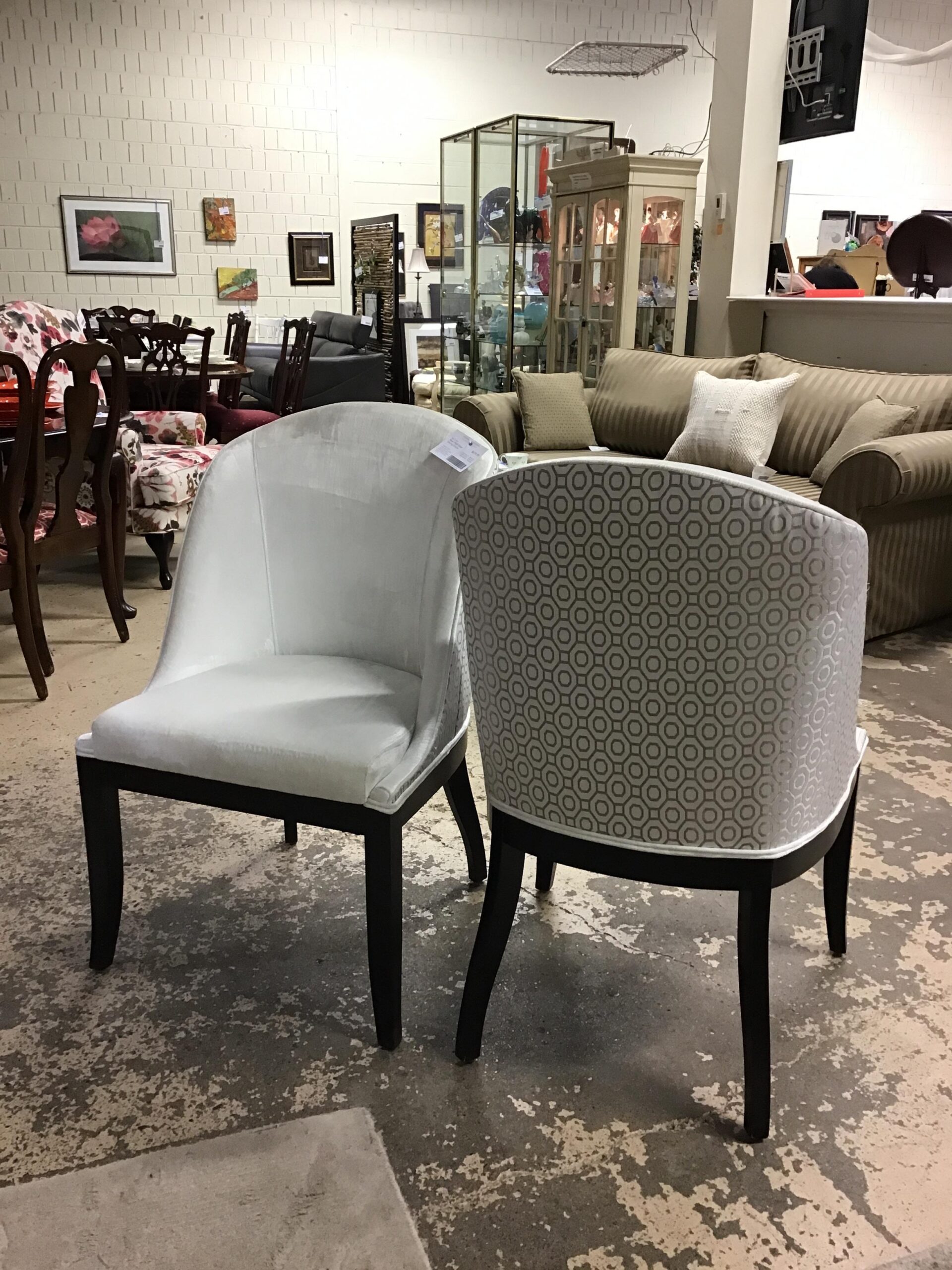 New! PAIR Silver Dining Chairs