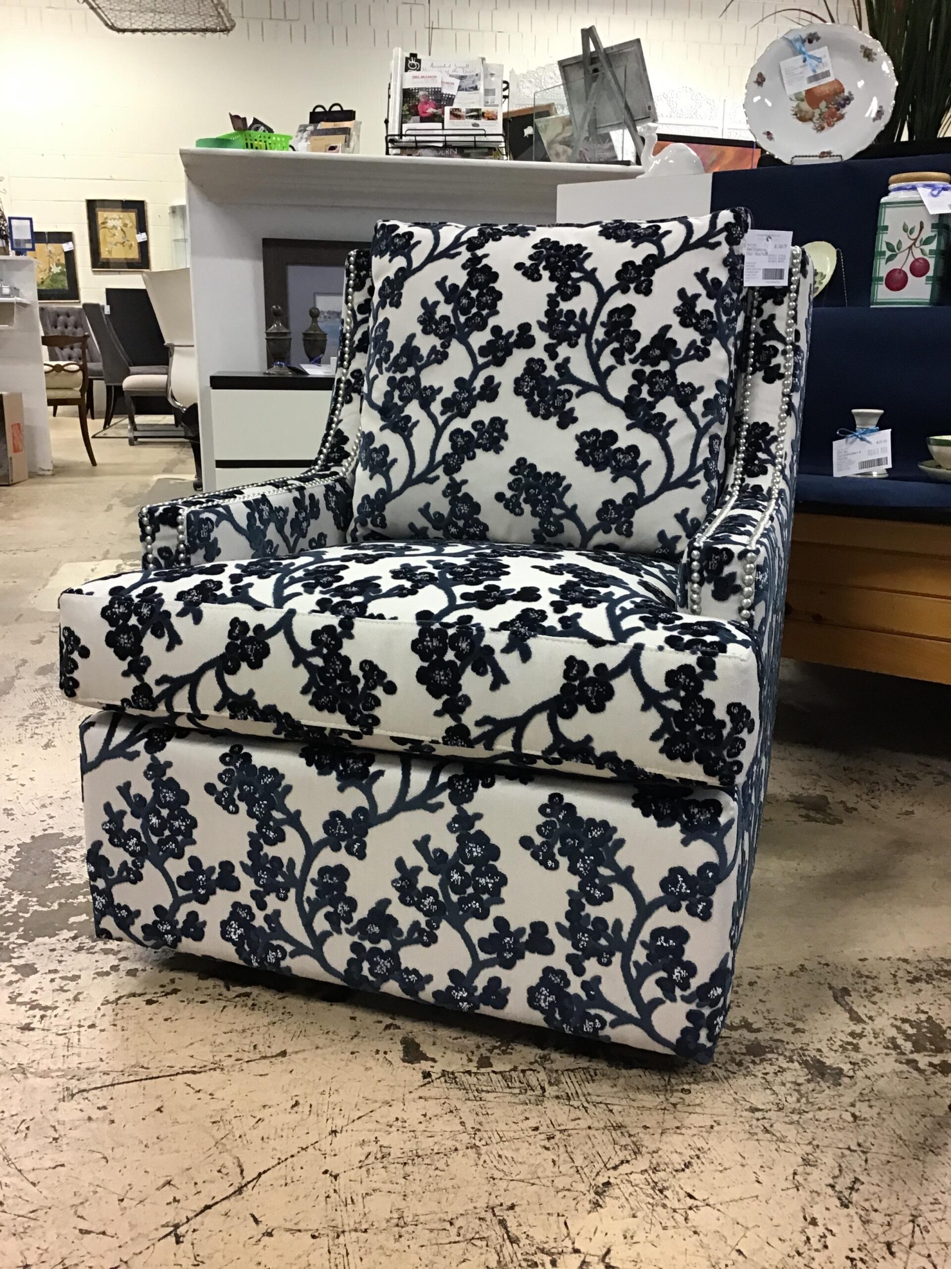 New! Occasional Chair – Blue Floral