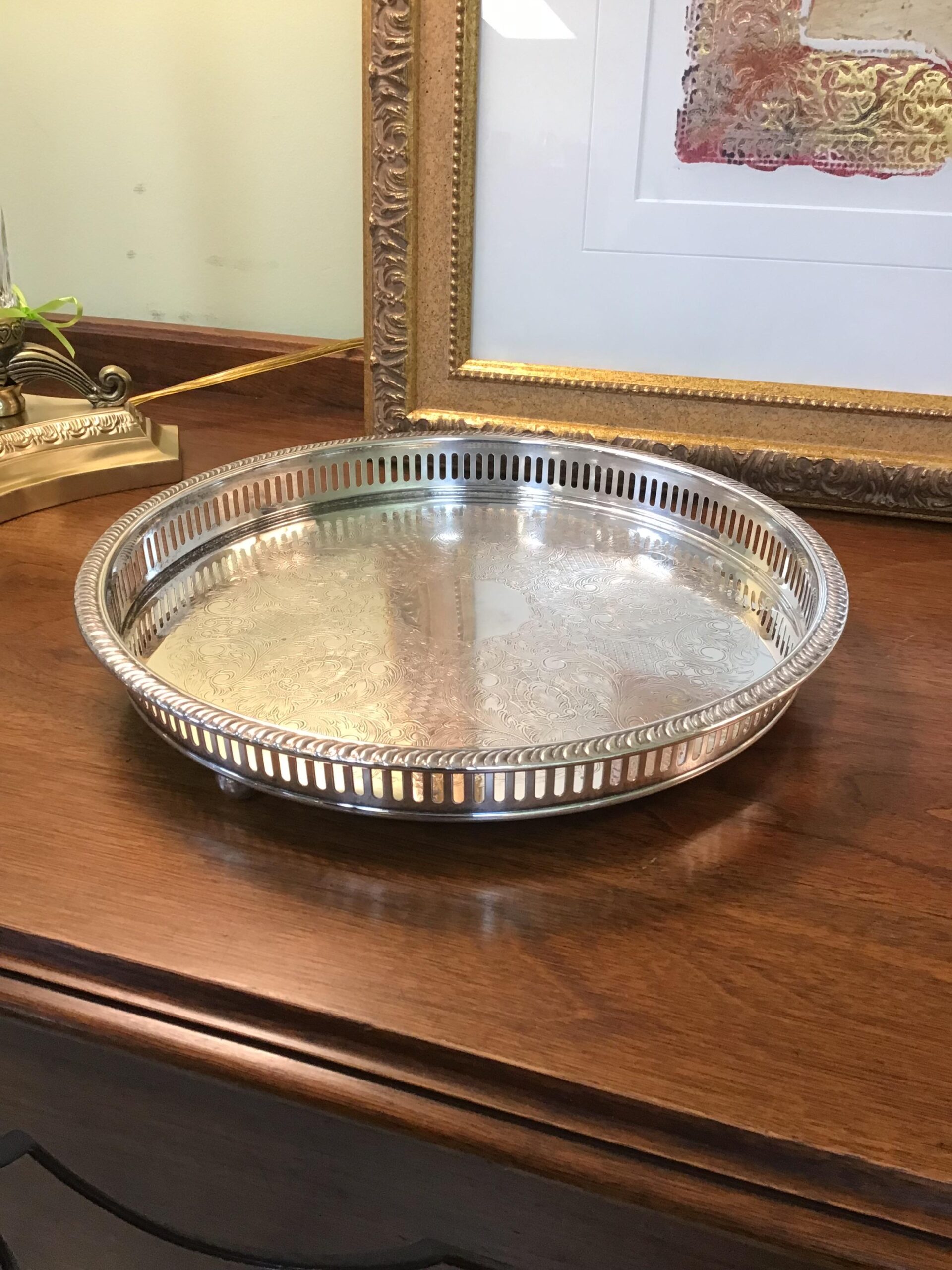 Silverplate 12″ Footed Tray