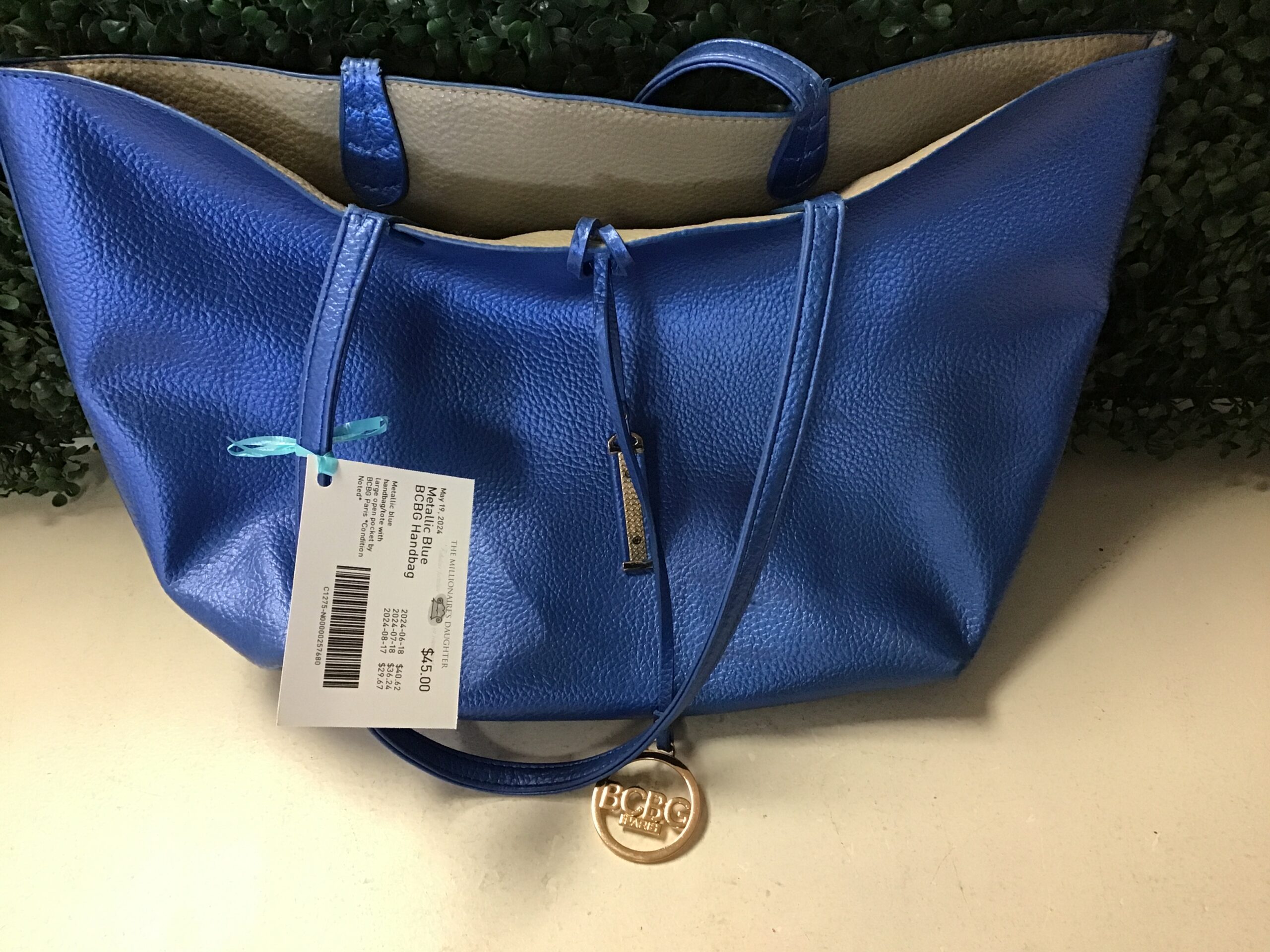 Metallic Blue BCBG Handbag