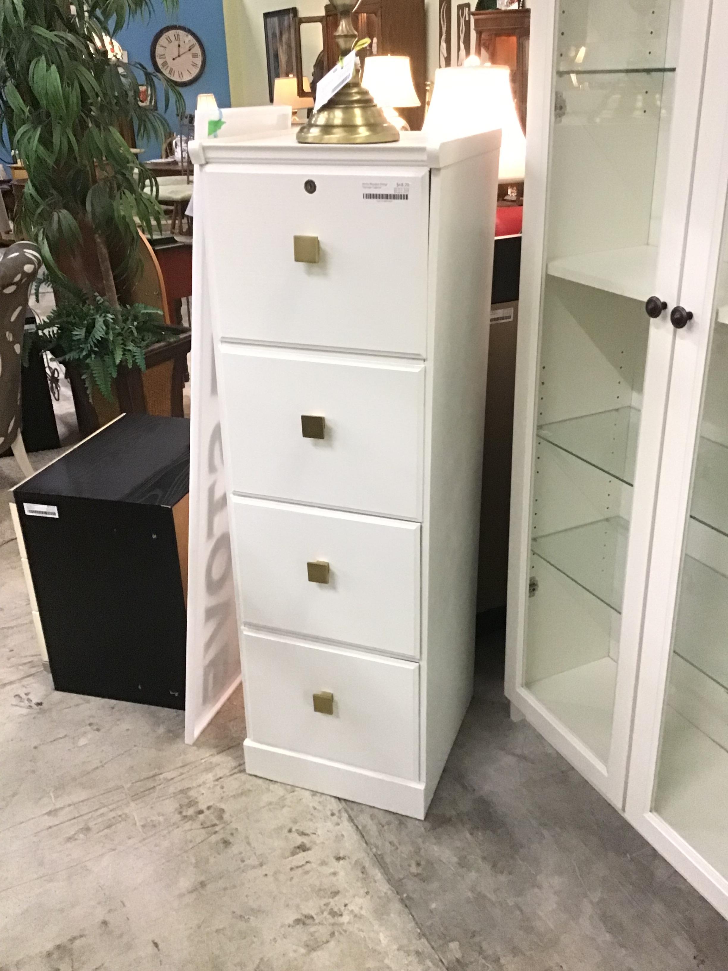 White Wooden Filing/ Storage Cabinet