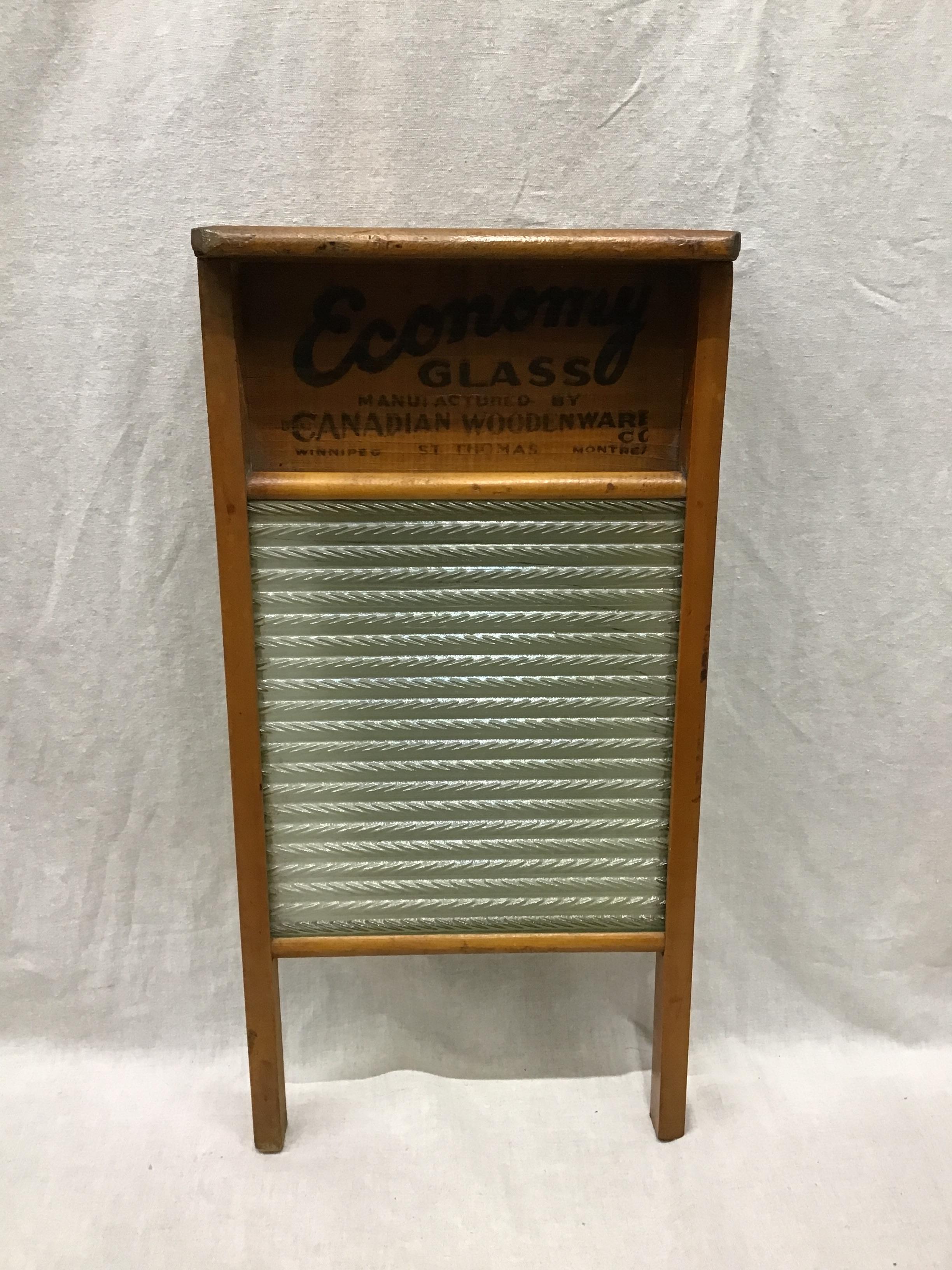 Vintage Wood & Glass Washboard