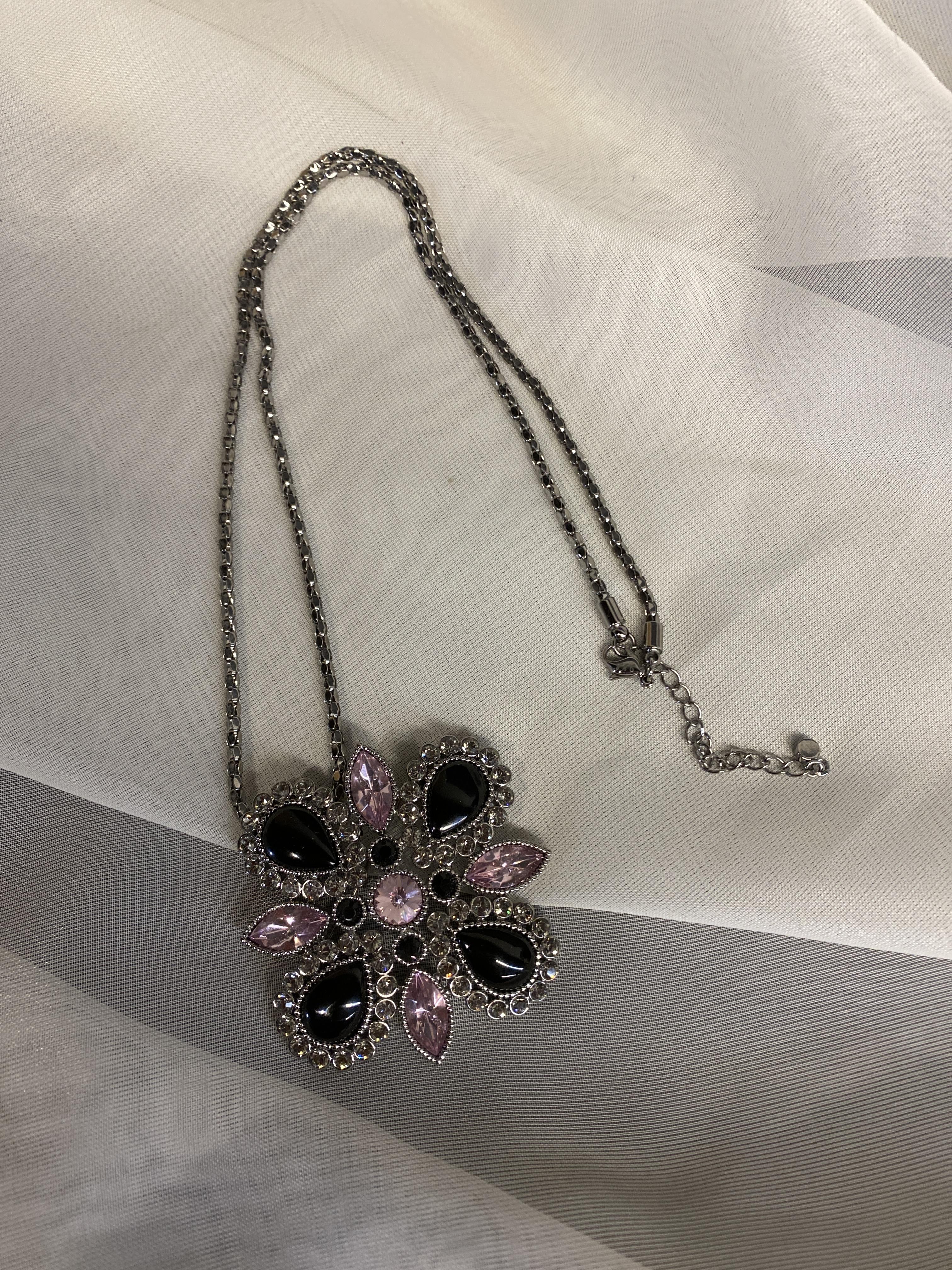 Butler Necklace / Brooch – Black & Purple
