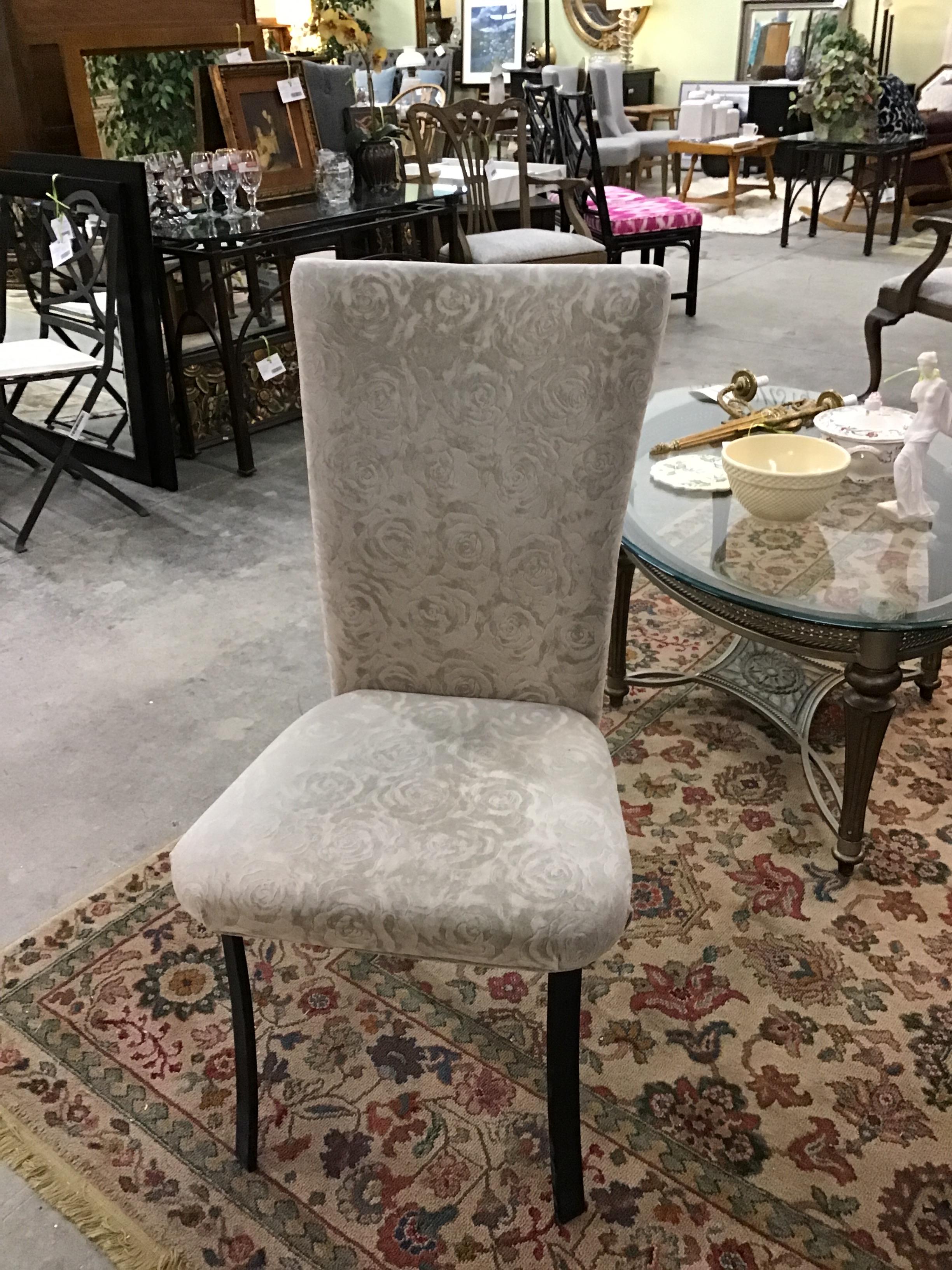 Gray Velvet Roses Chair