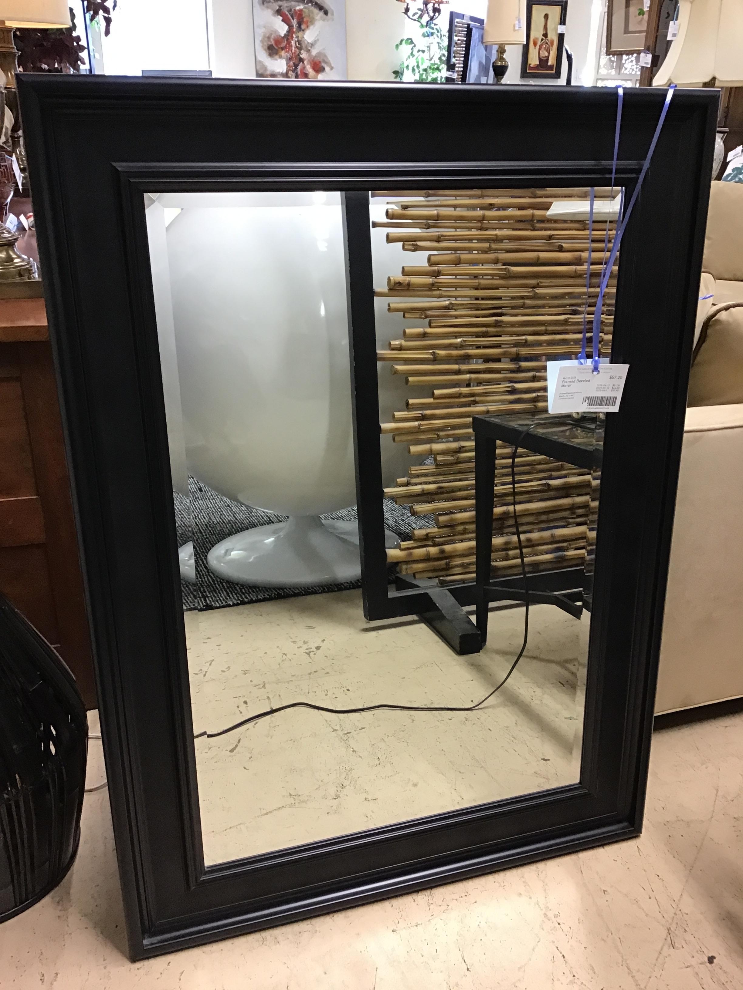 Framed Beveled Mirror