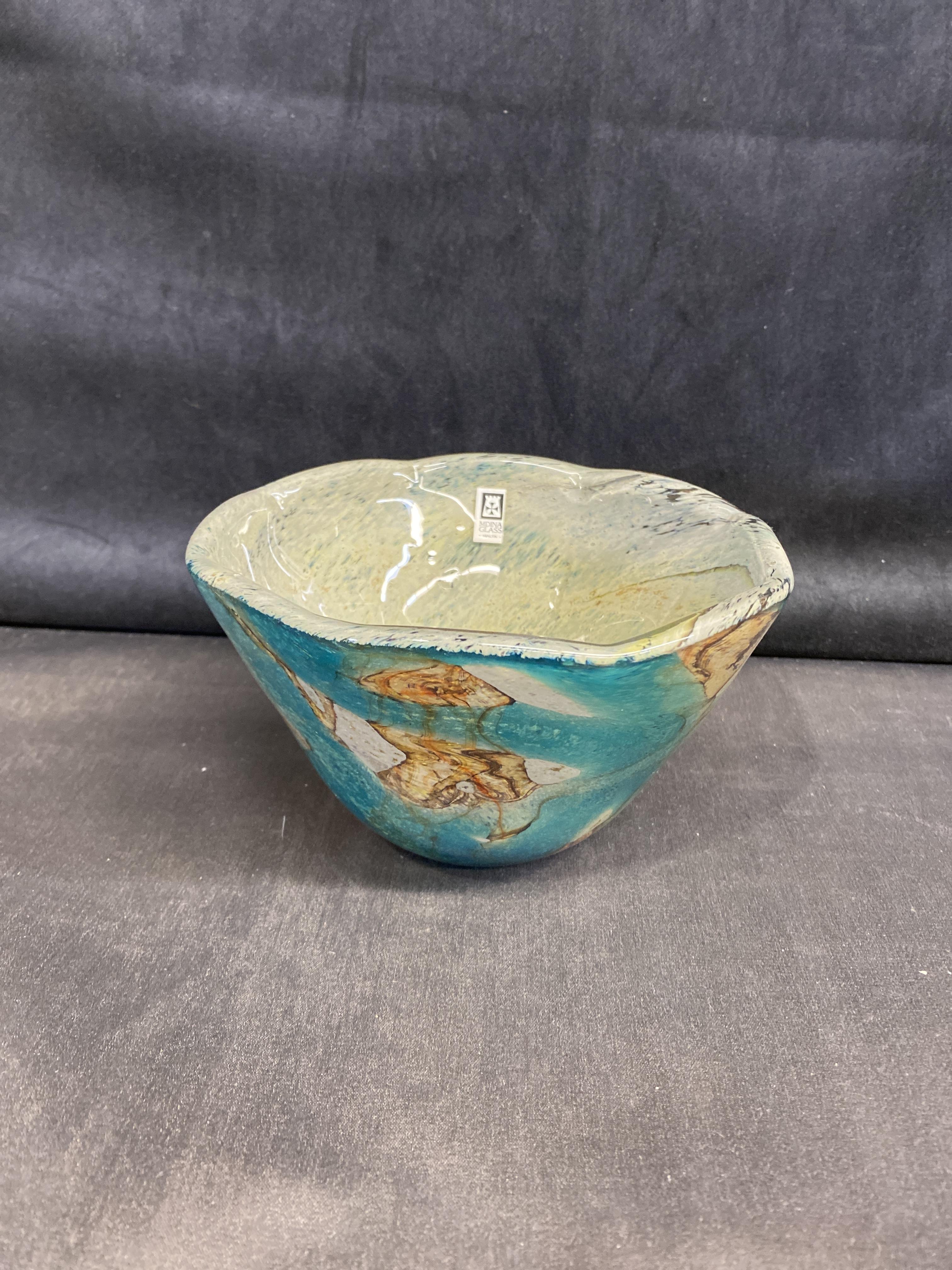 Mdina Art Glass Bowl - Turquoise » The Millionaire's Daughter